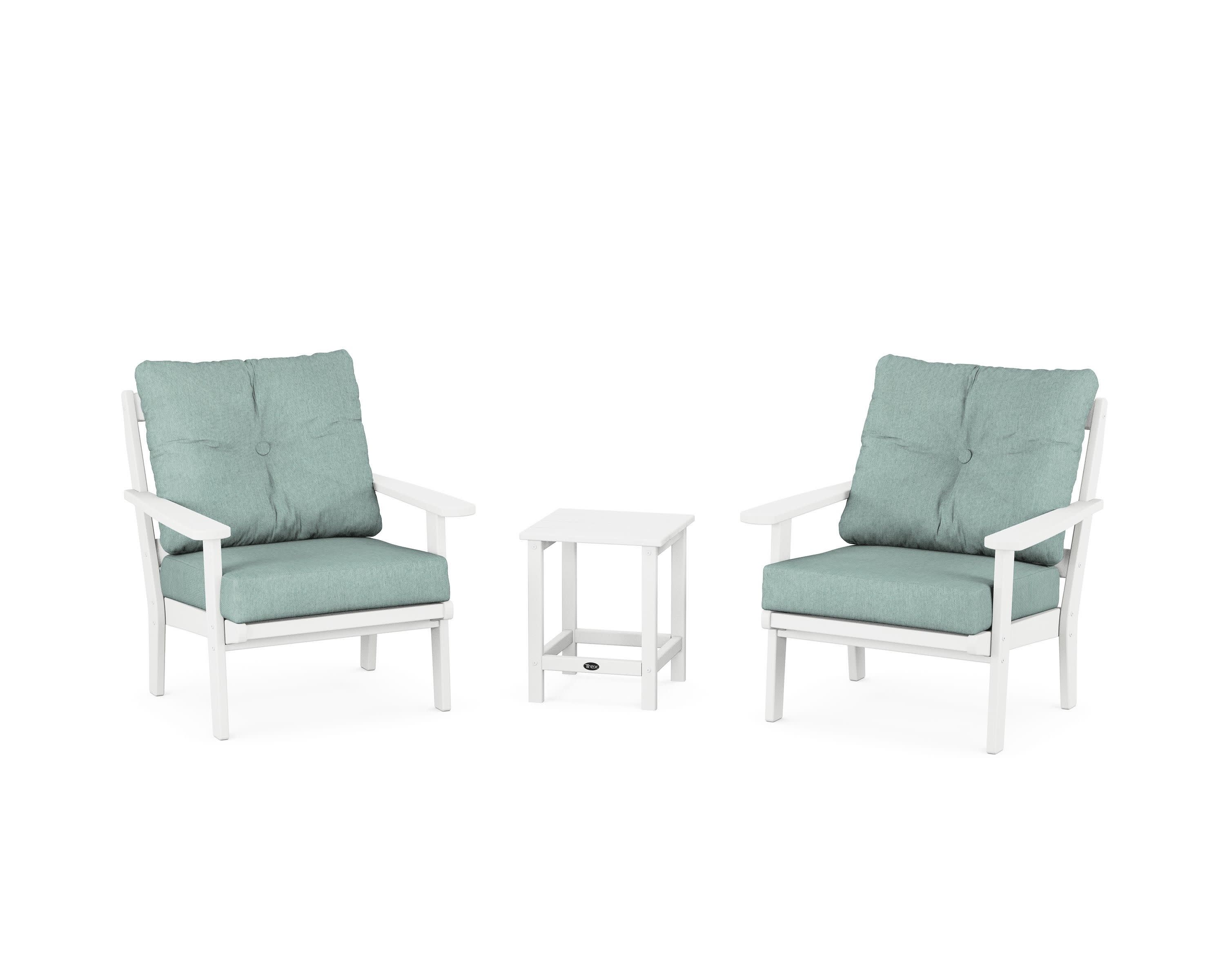 Cape Cod 3-Piece Deep Seating Set in Classic White / Glacier Spa