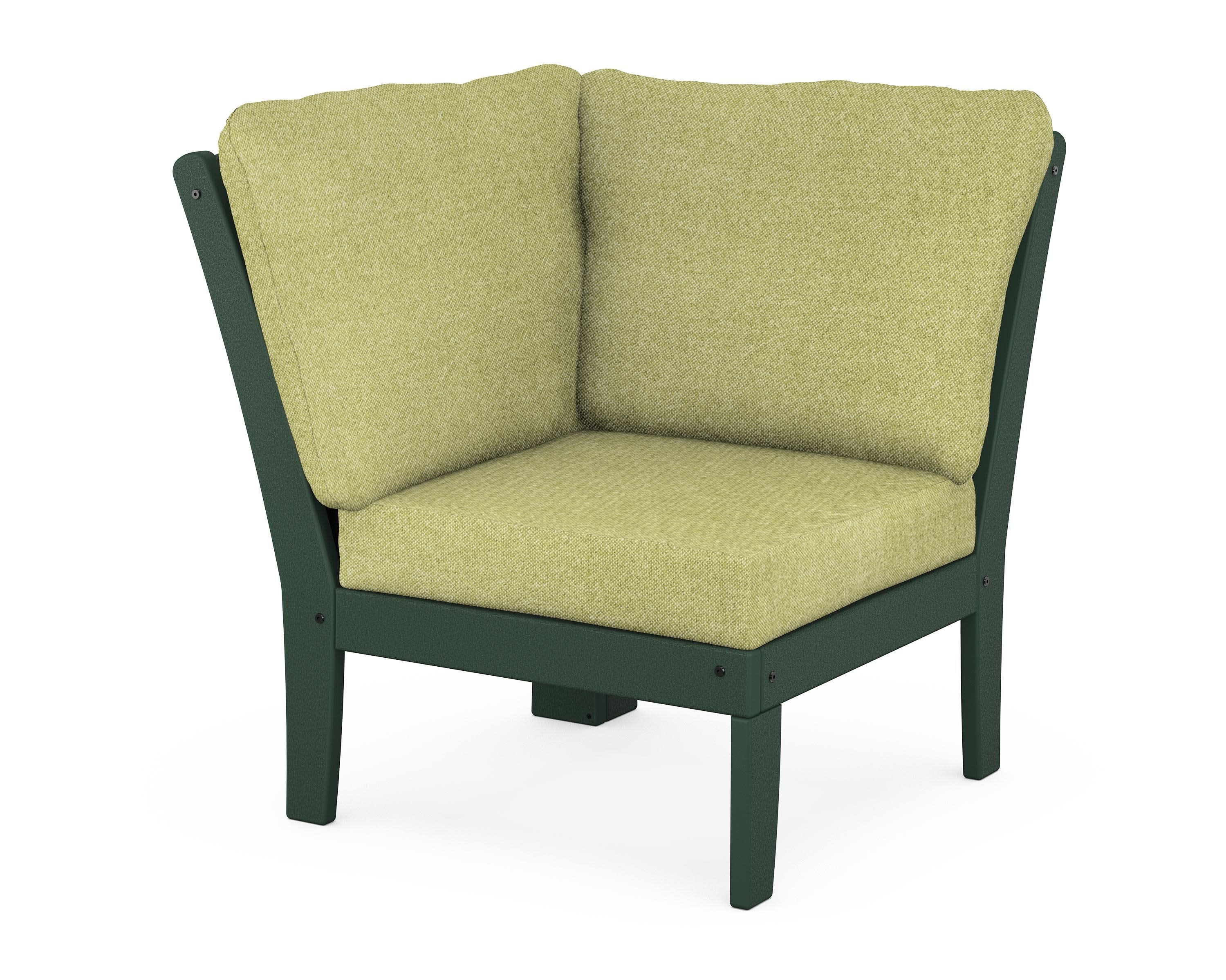 Yacht Club Modular Corner Chair in Rainforest Canopy / Chartreuse Boucle