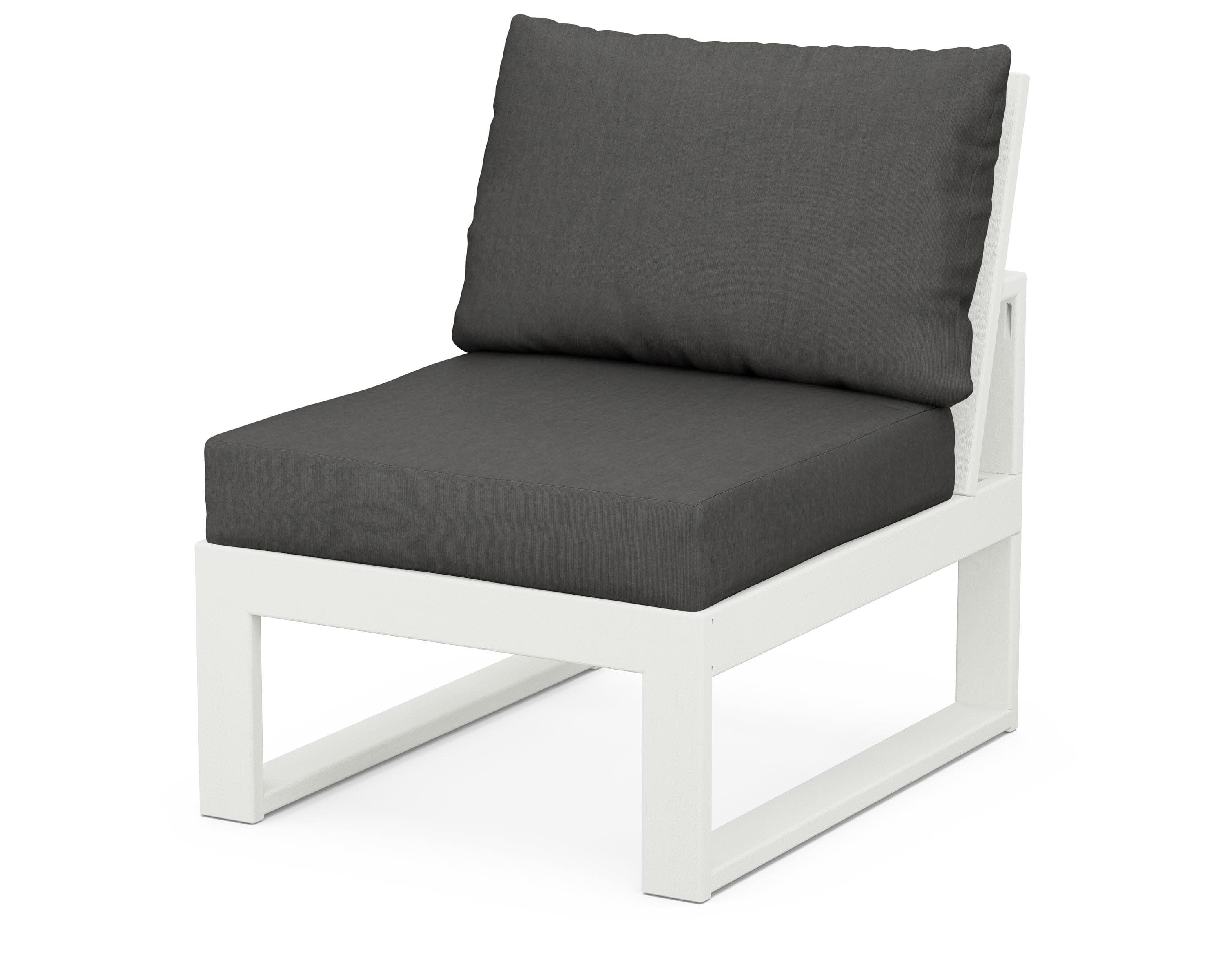 Modular Armless Chair in Vintage White / Spectrum Carbon