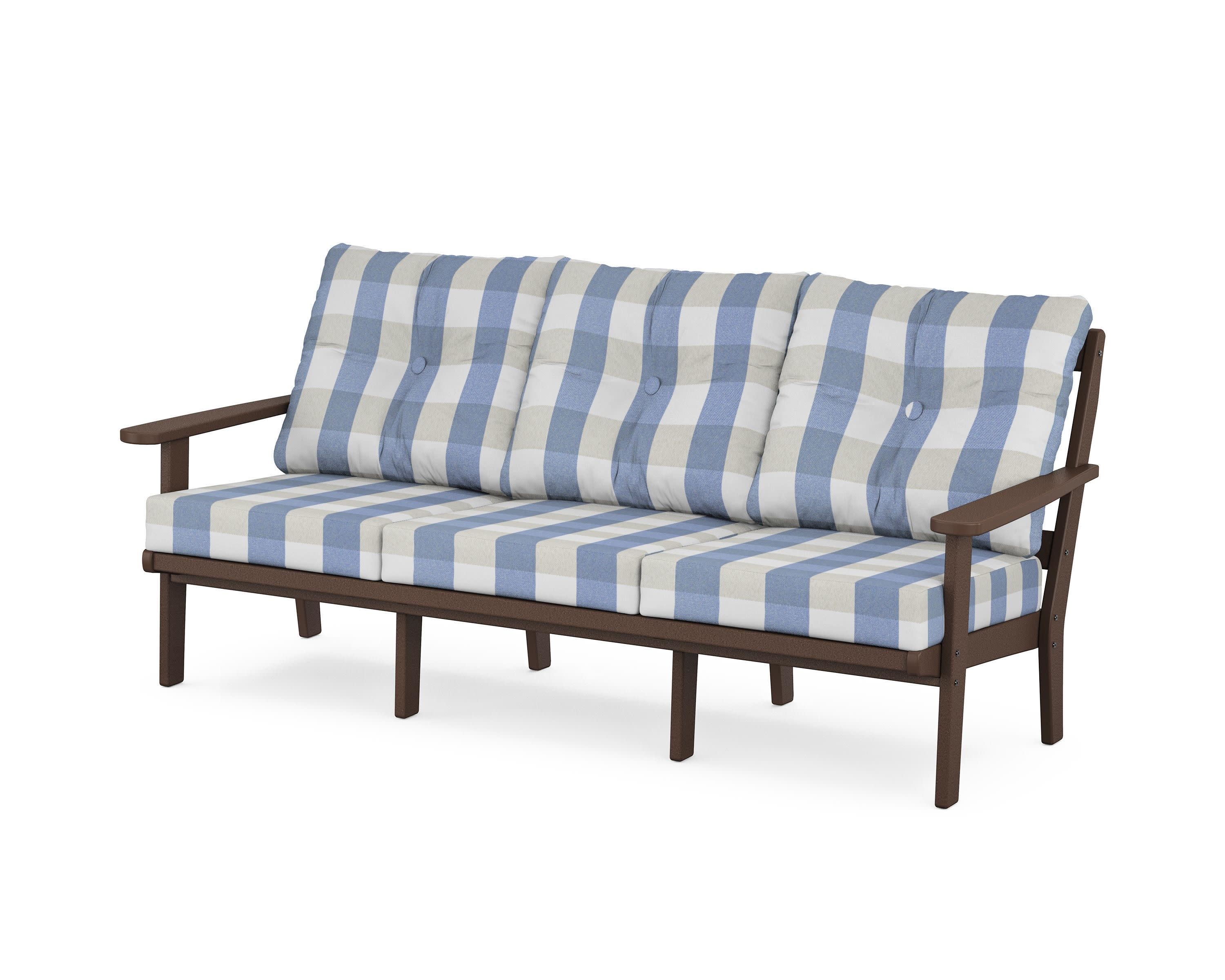Cape Cod Deep Seating Sofa in Vintage Lantern / Buffalo Plaid Sky Blue