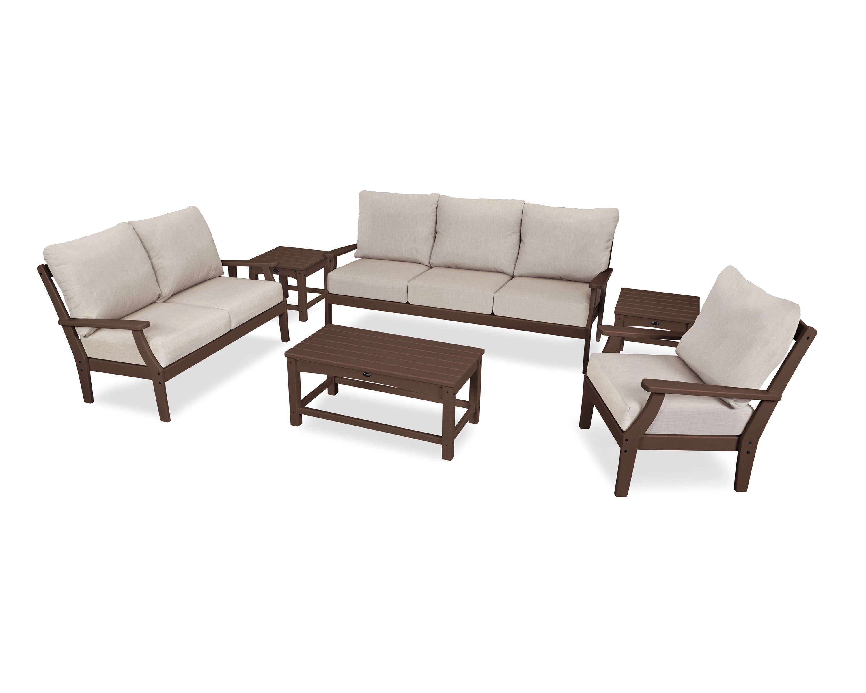 Yacht Club 6-Piece Deep Seating Set in Vintage Lantern / Cast Ash