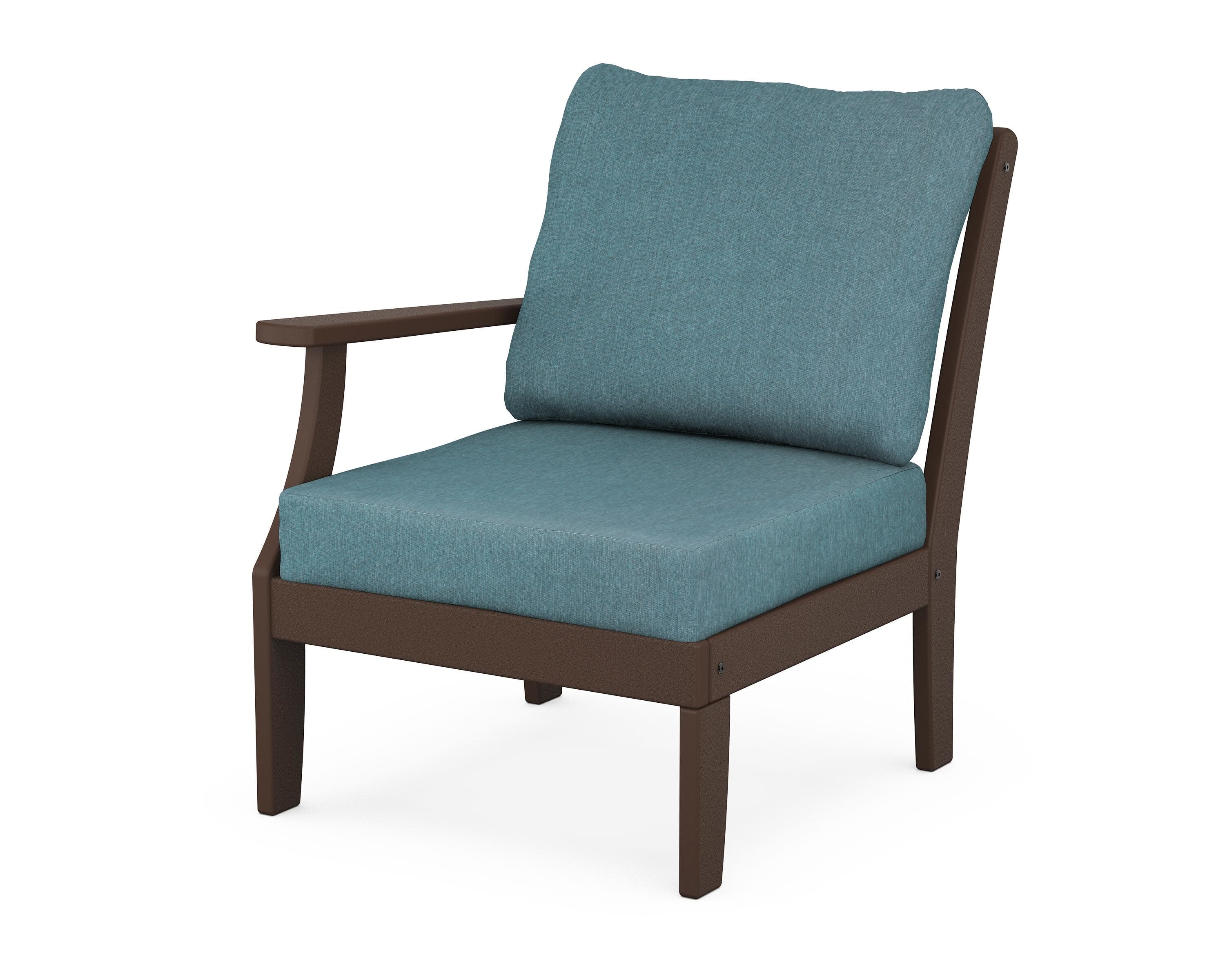 Yacht Club Modular Left Arm Chair in Vintage Lantern / Ocean Teal