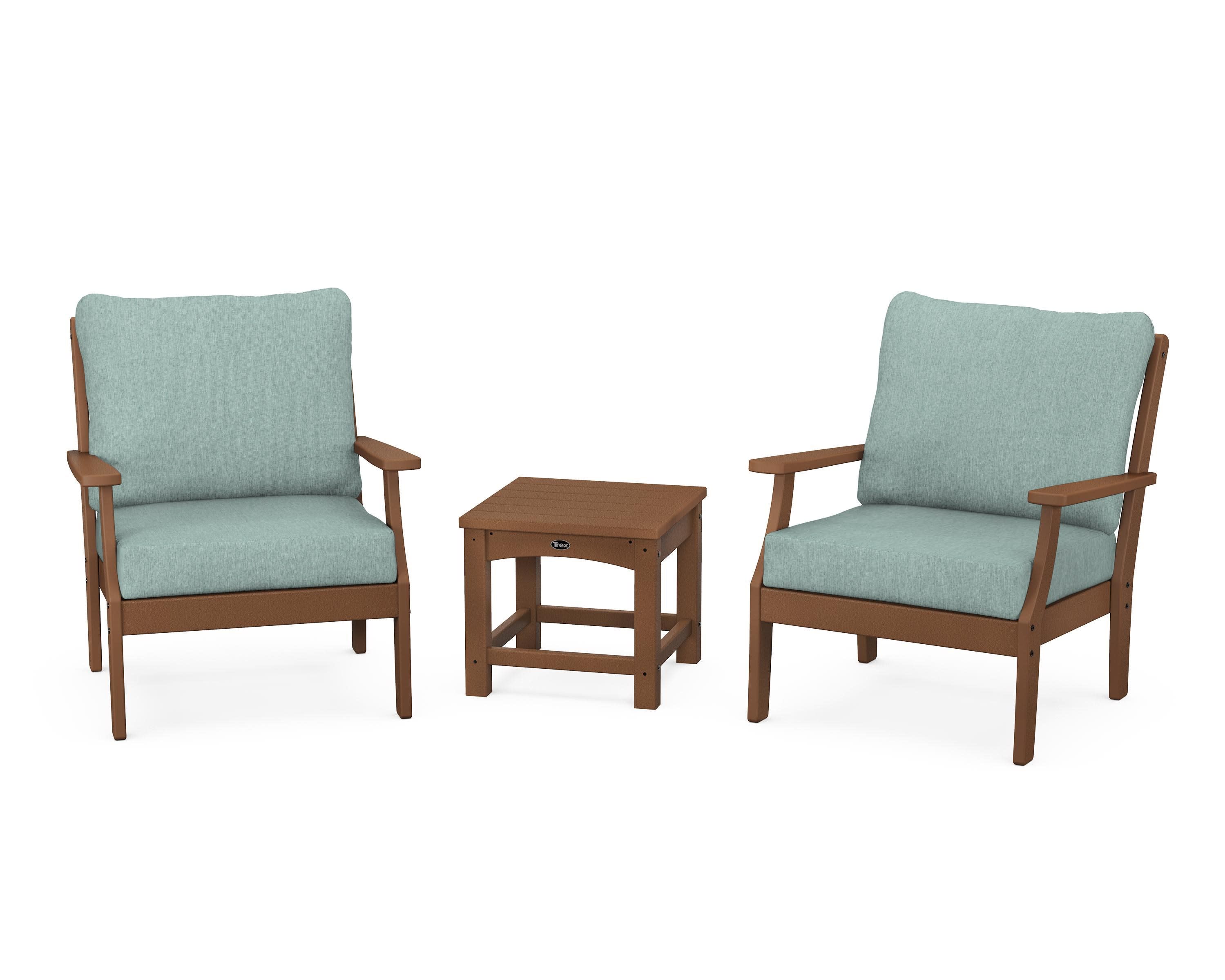 Yacht Club 3-Piece Deep Seating Set in Tree House / Glacier Spa