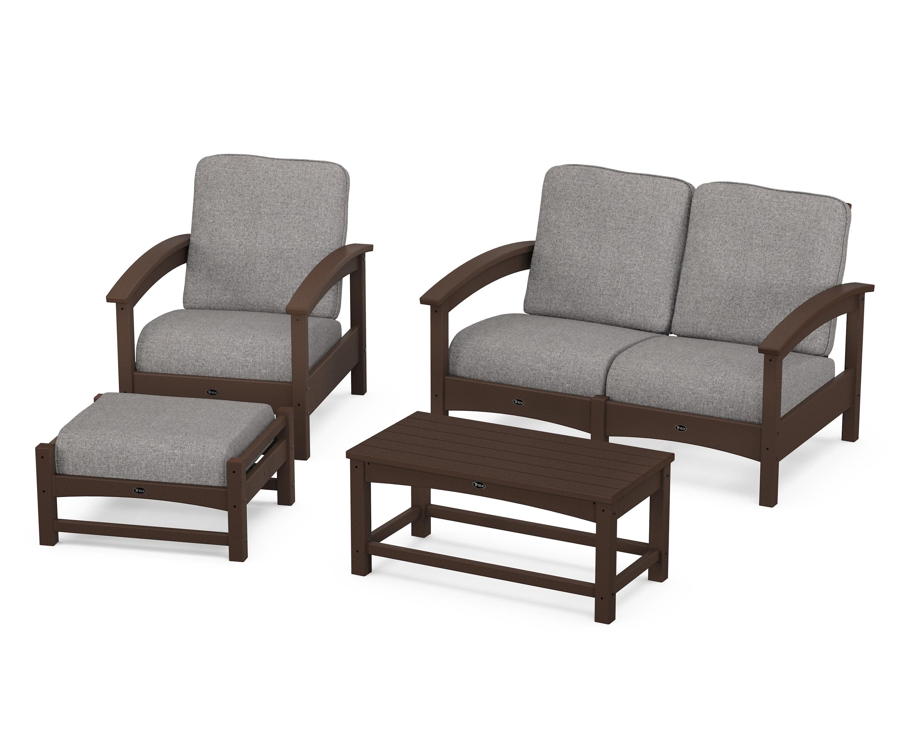 Rockport 4-Piece Deep Seating Conversation Group in Vintage Lantern / Grey Mist