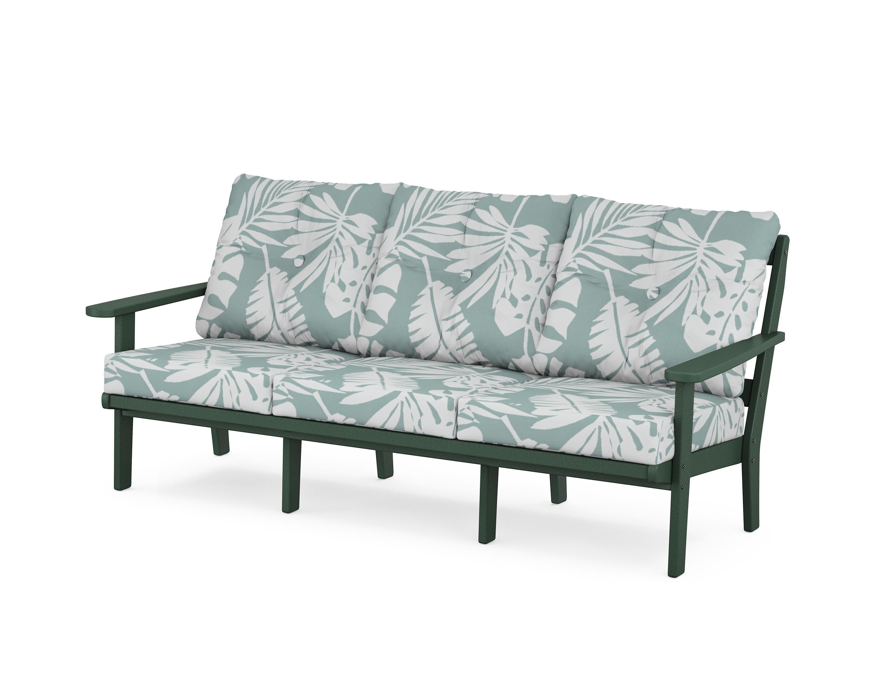Cape Cod Deep Seating Sofa in Rainforest Canopy / Leaf Glacier Spa