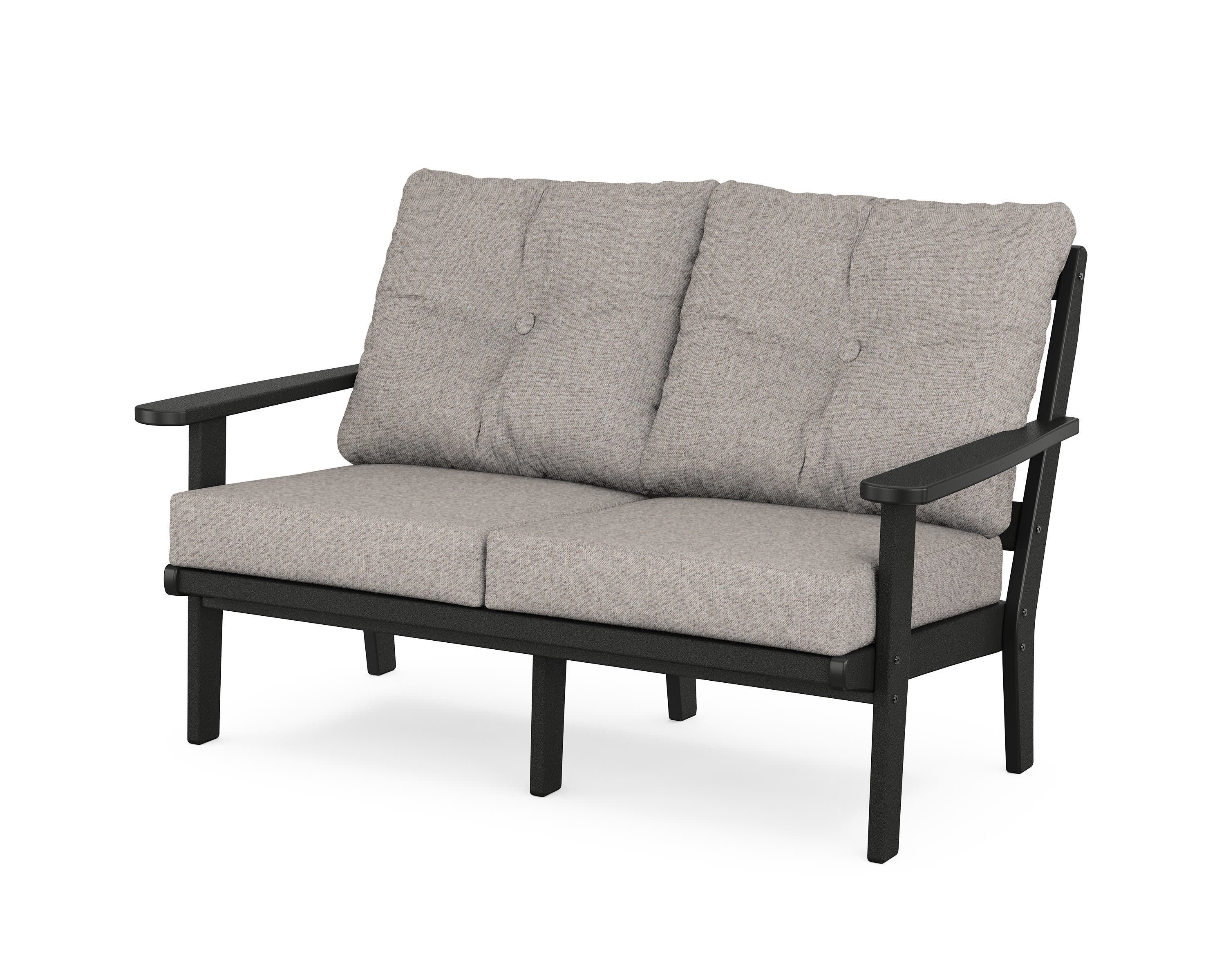 Cape Cod Deep Seating Loveseat in Charcoal Black / Weathered Tweed