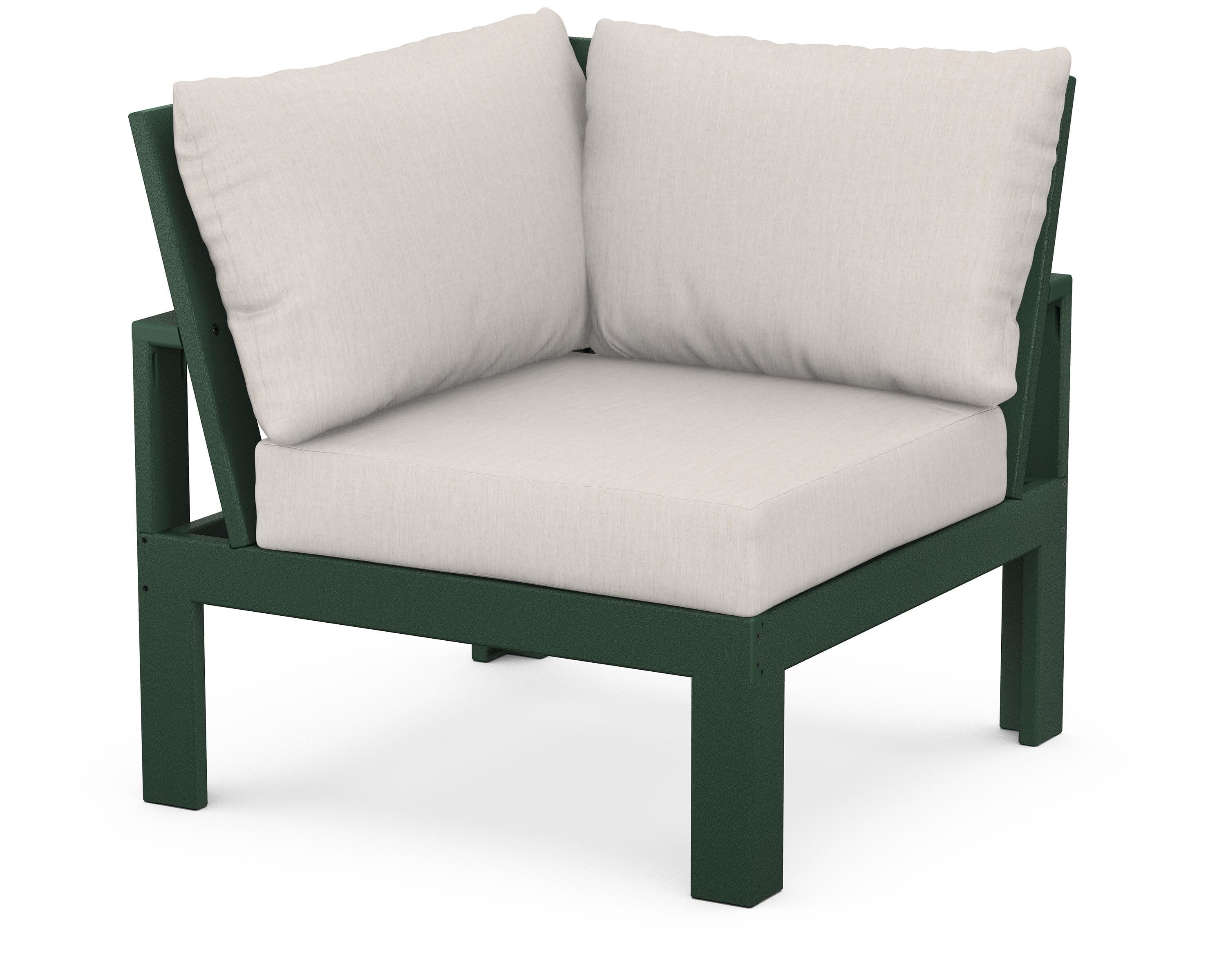 Modular Corner Chair in Green / Cast Ash