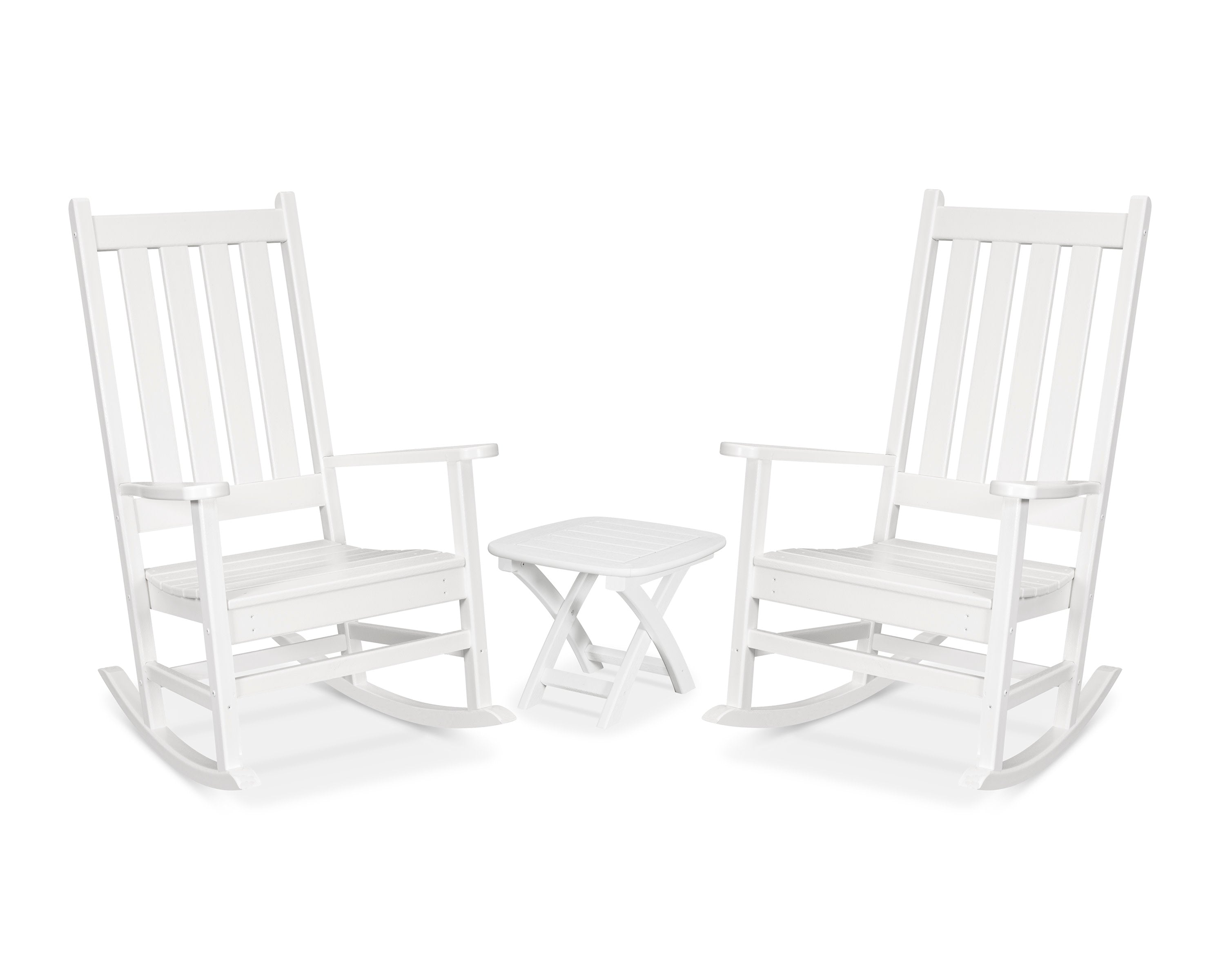 Cape Cod 3-Piece Porch Rocking Chair Set in Classic White