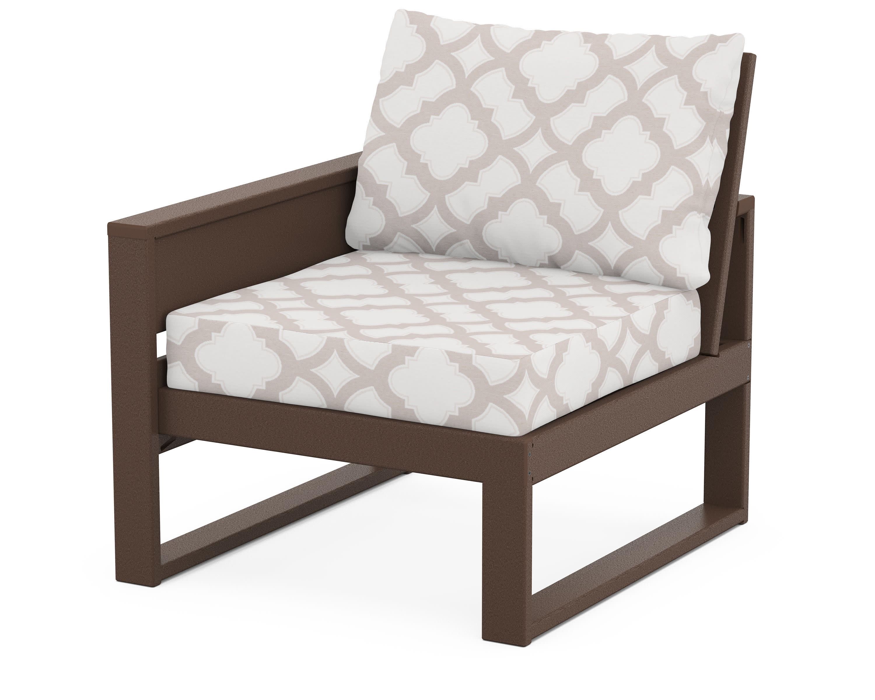 Eastport Modular Left Arm Chair in Vintage Lantern / Trellis Dune Burlap