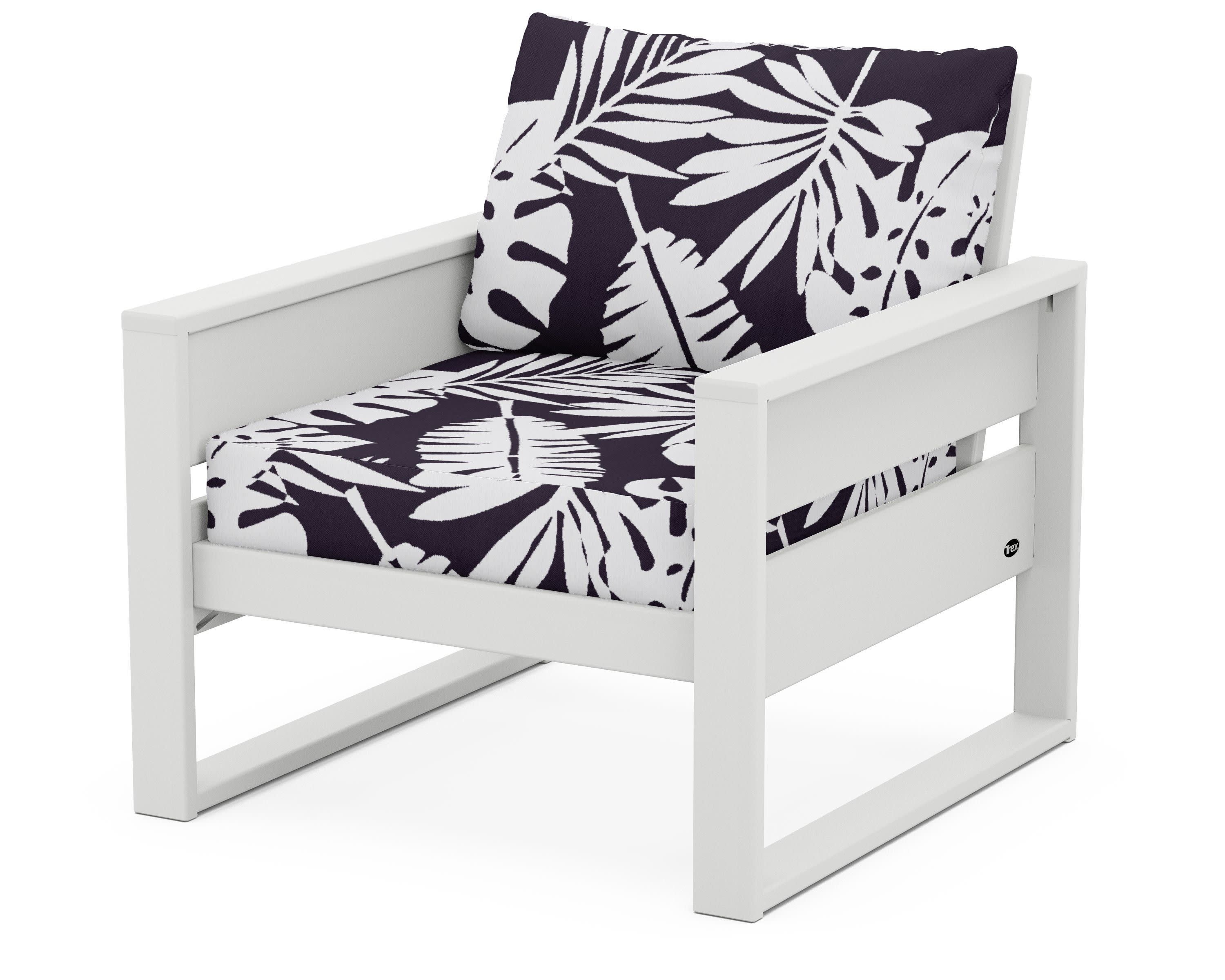 Eastport Club Chair in Classic White / Leaf Navy