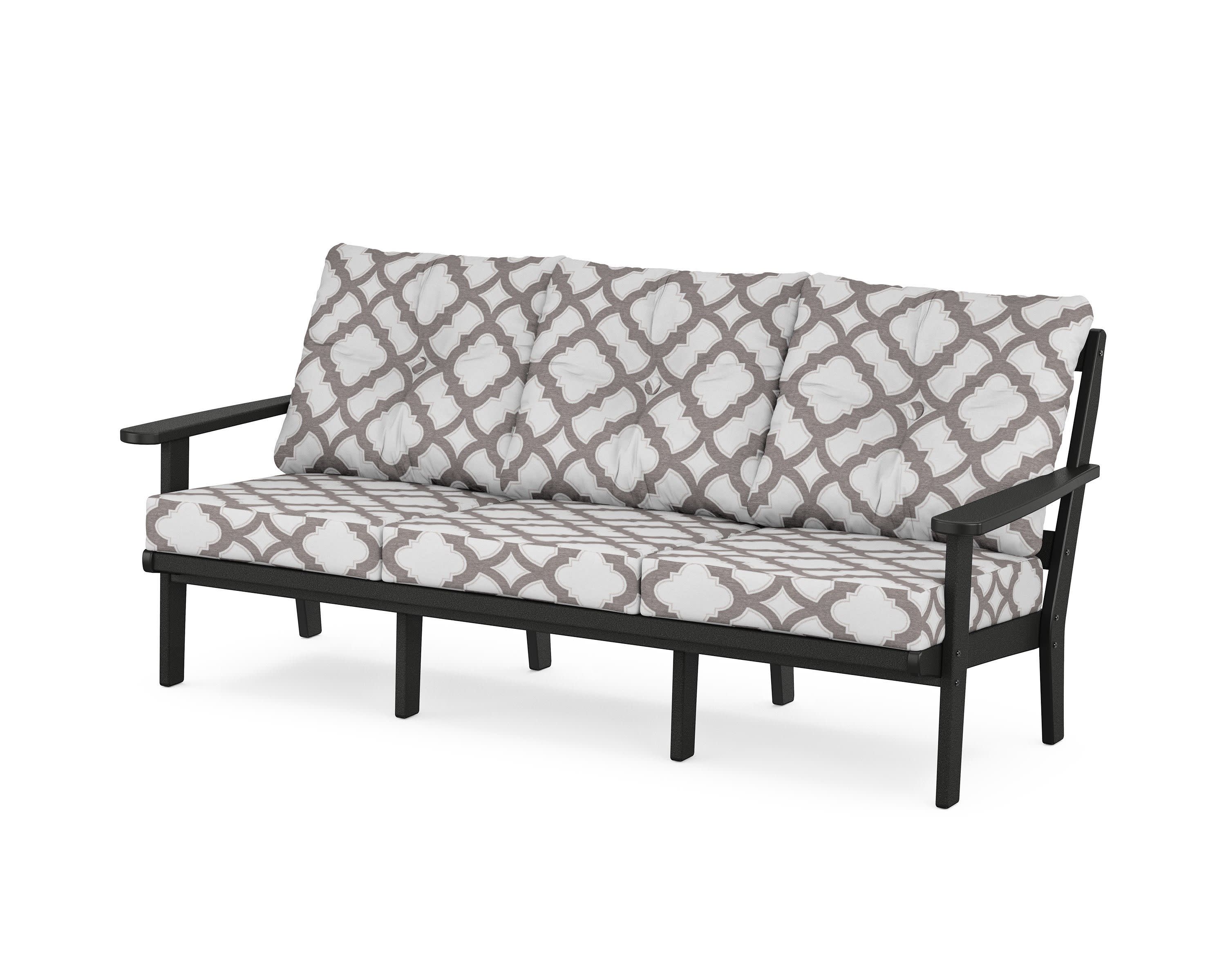 Cape Cod Deep Seating Sofa in Charcoal Black / Trellis Grey Mist