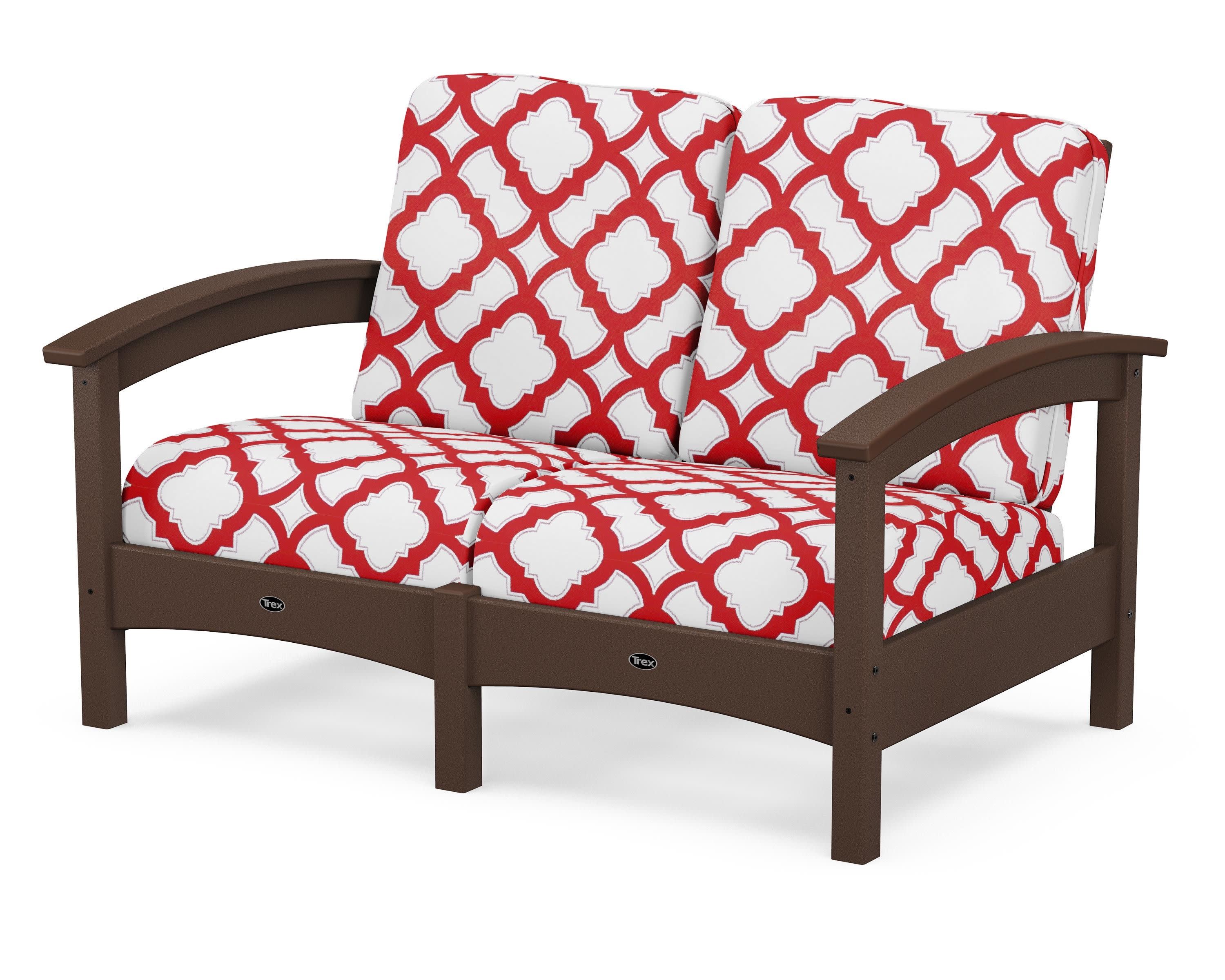 Rockport Club Loveseat in Vintage Lantern / Trellis Crimson