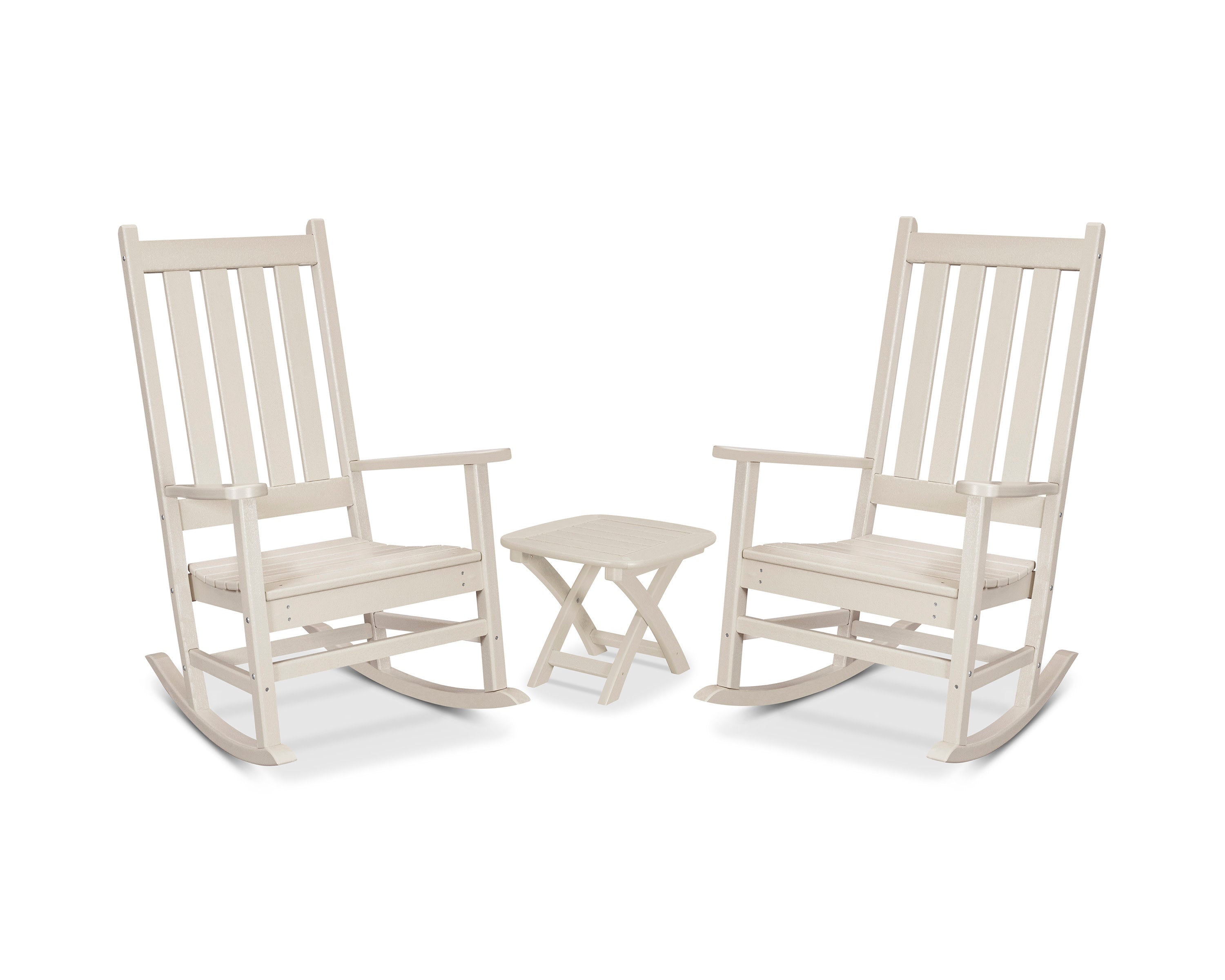 Cape Cod 3-Piece Porch Rocking Chair Set in Sand Castle