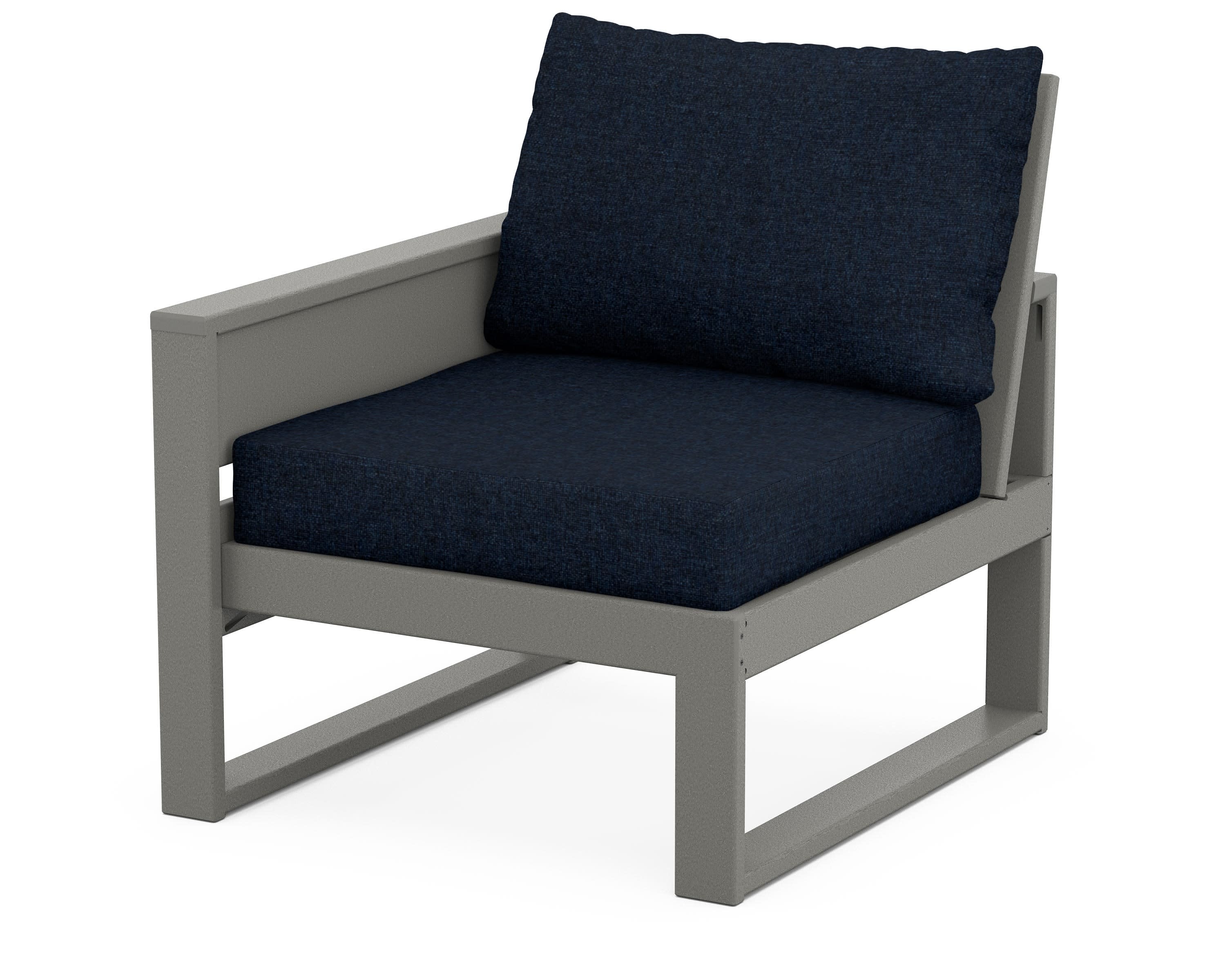 Eastport Modular Left Arm Chair in Stepping Stone / Marine Indigo