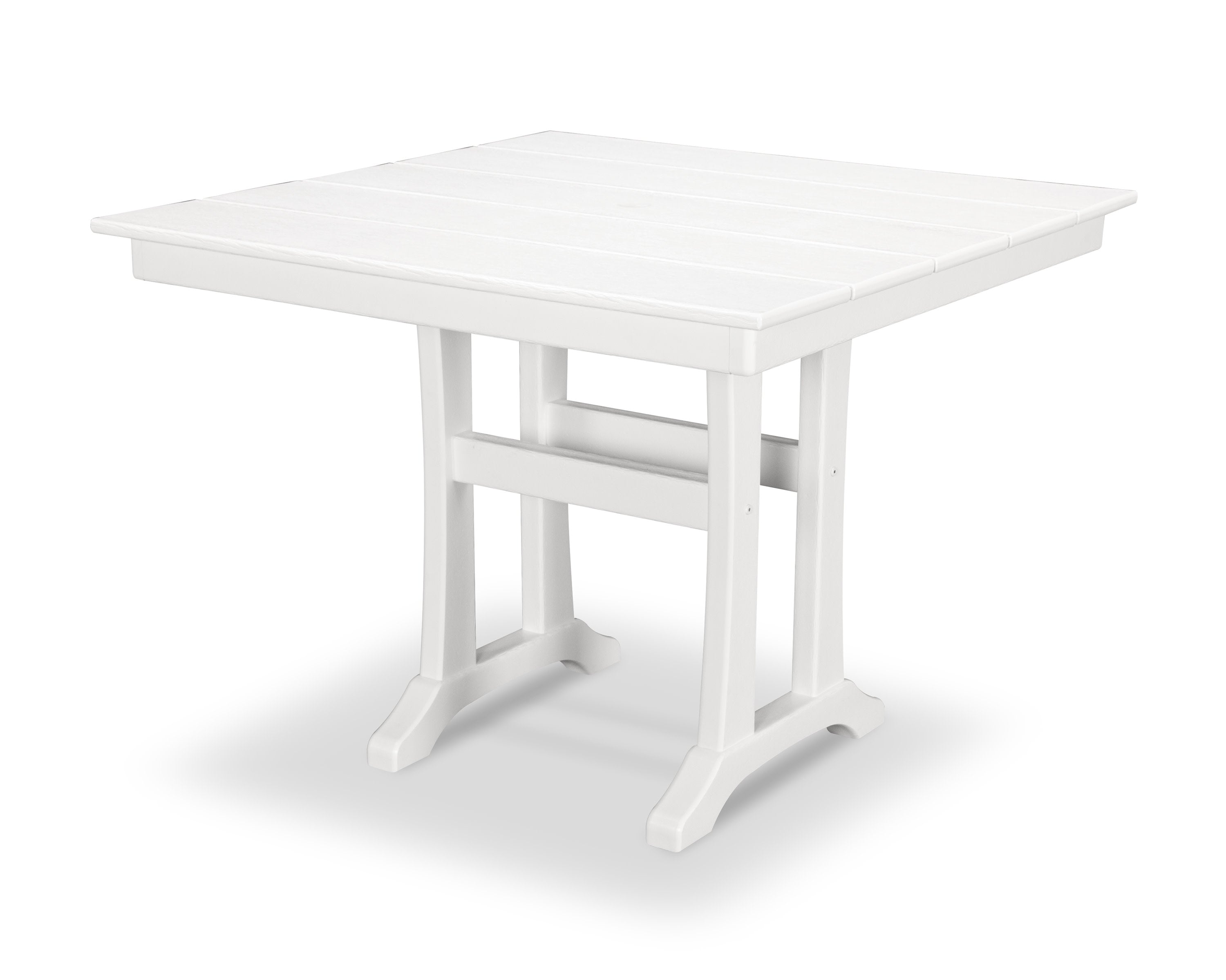 Farmhouse Trestle 37" Dining Table in Classic White
