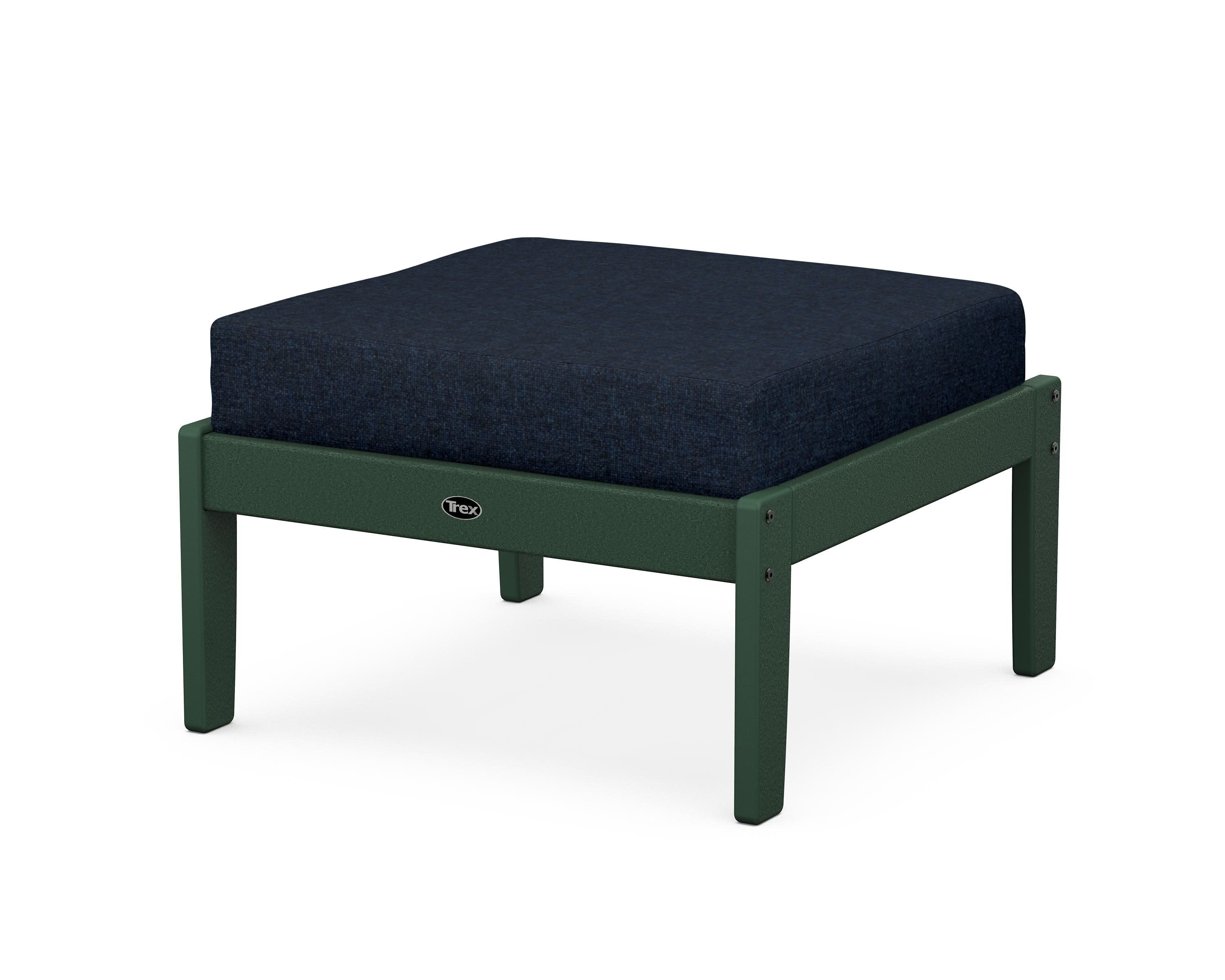 Yacht Club Deep Seating Ottoman in Rainforest Canopy / Marine Indigo