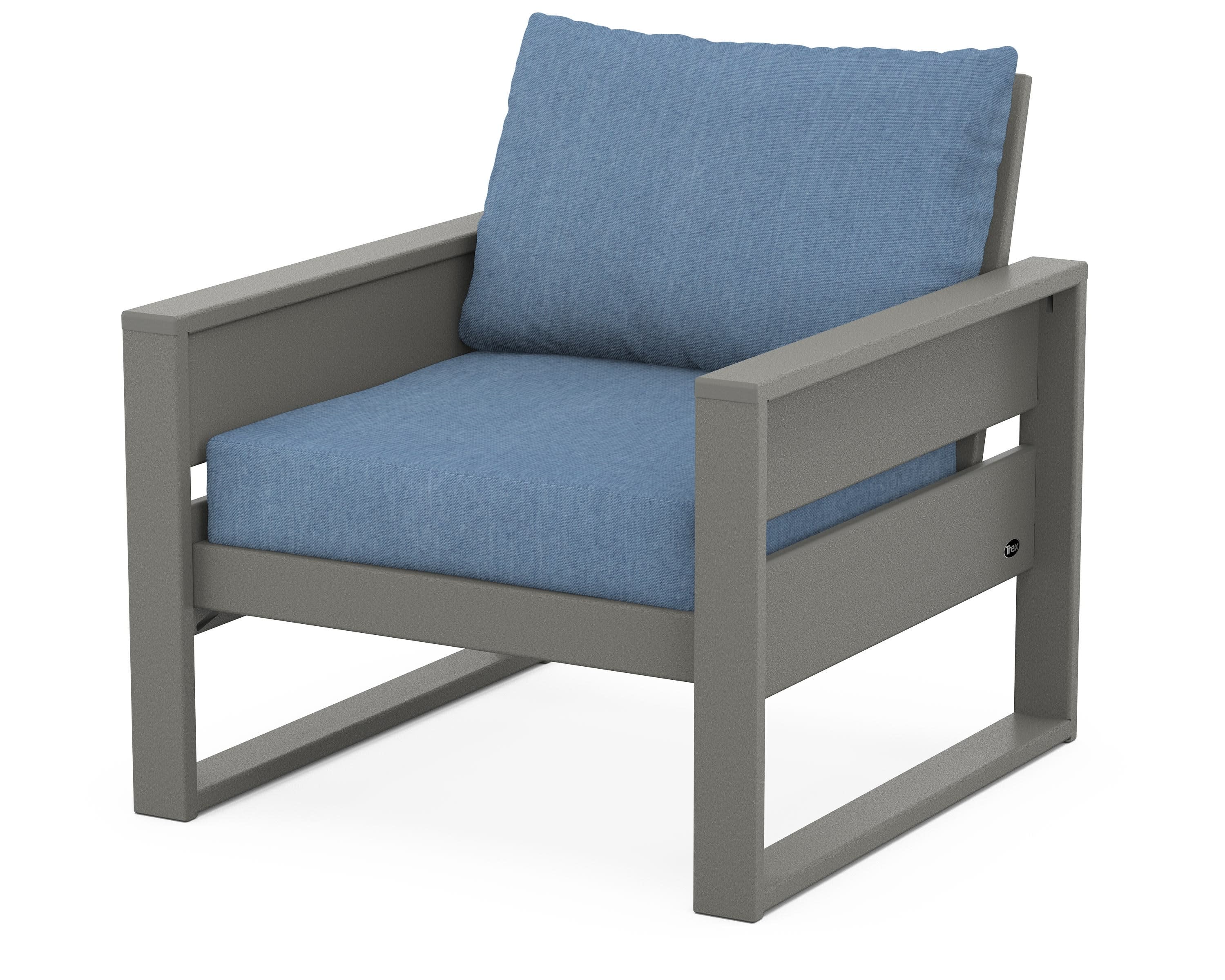 Eastport Club Chair in Stepping Stone / Sky Blue