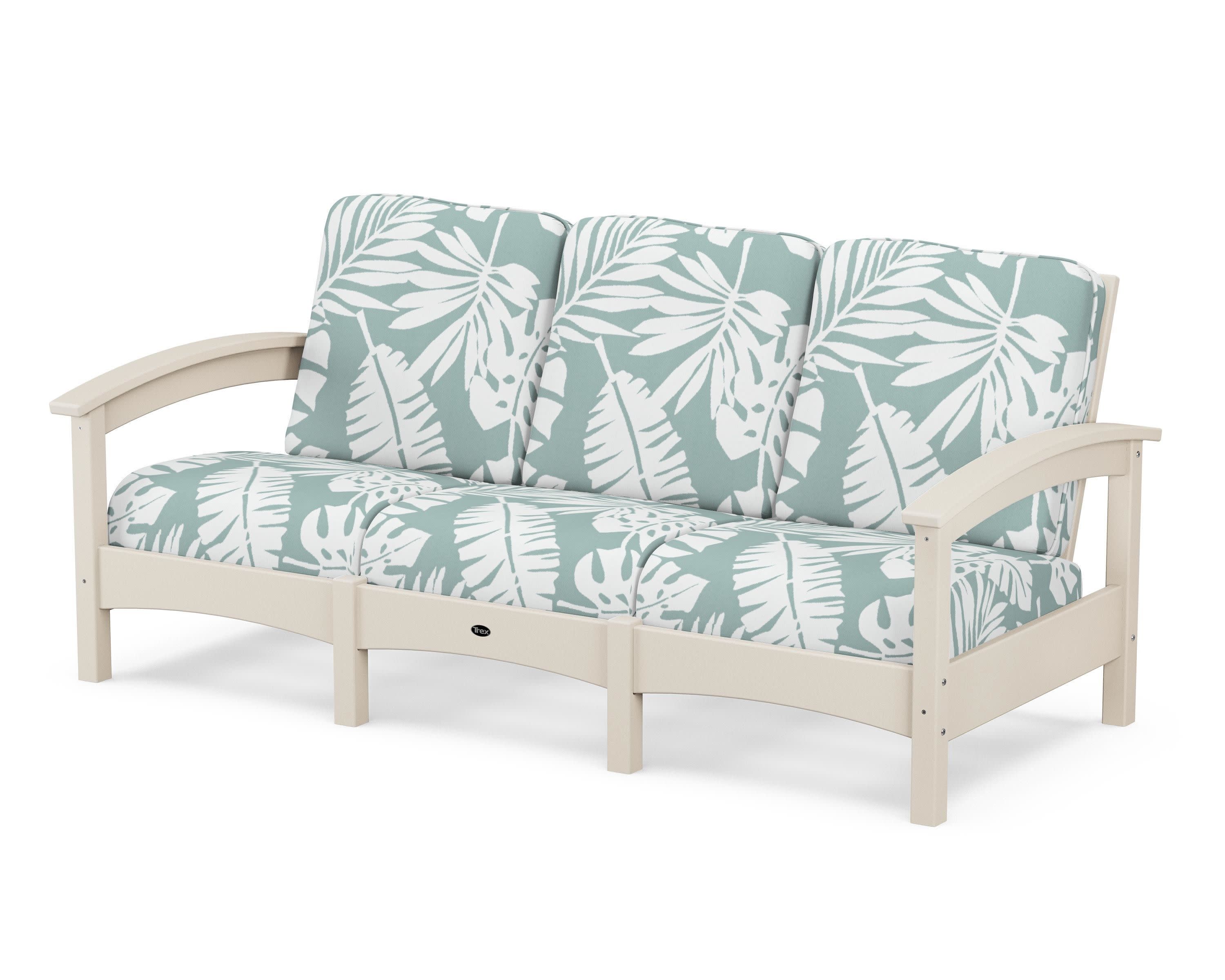 Rockport Club Sofa in Sand Castle / Leaf Glacier Spa