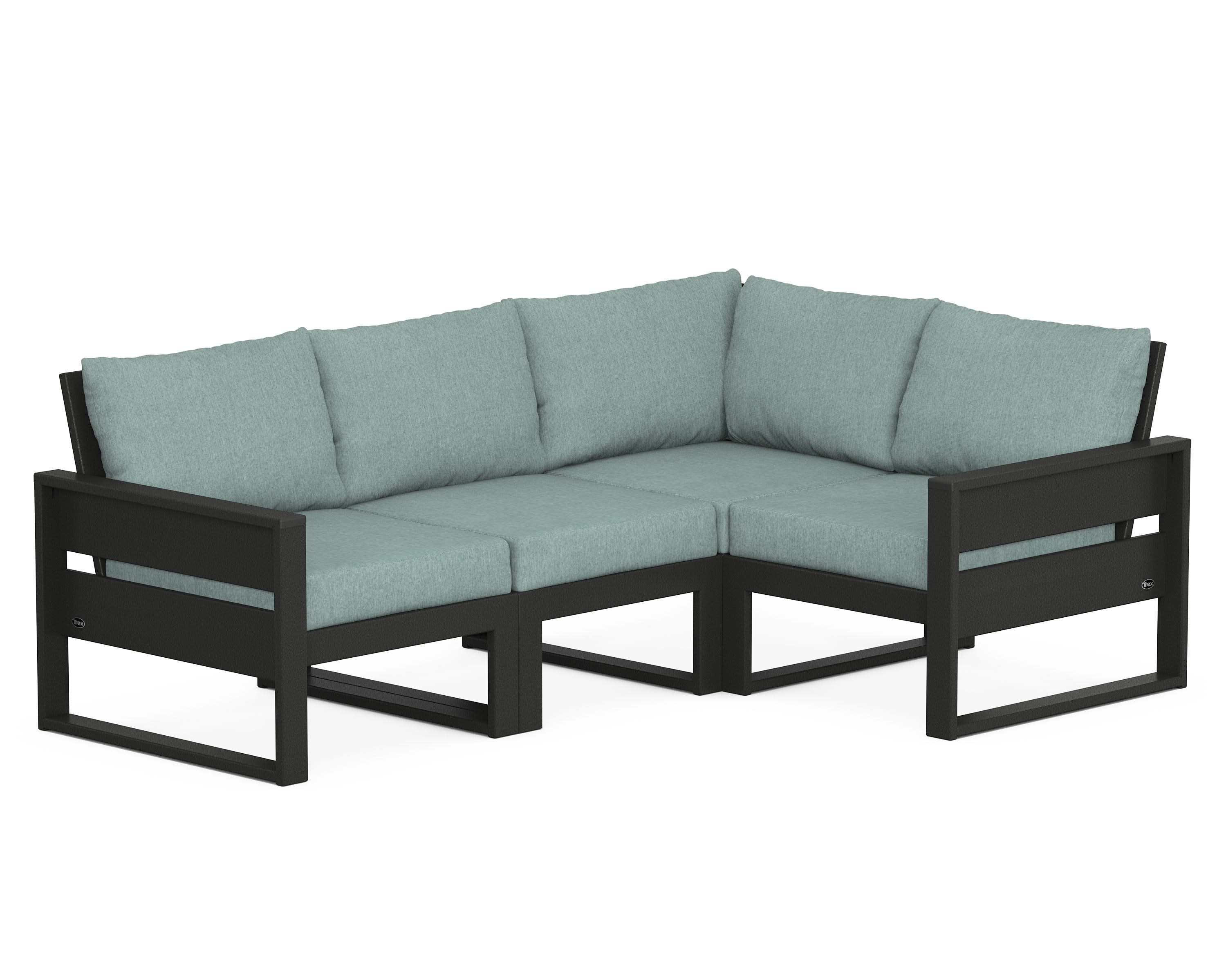 Eastport 4- Piece Sectional in Charcoal Black / Glacier Spa