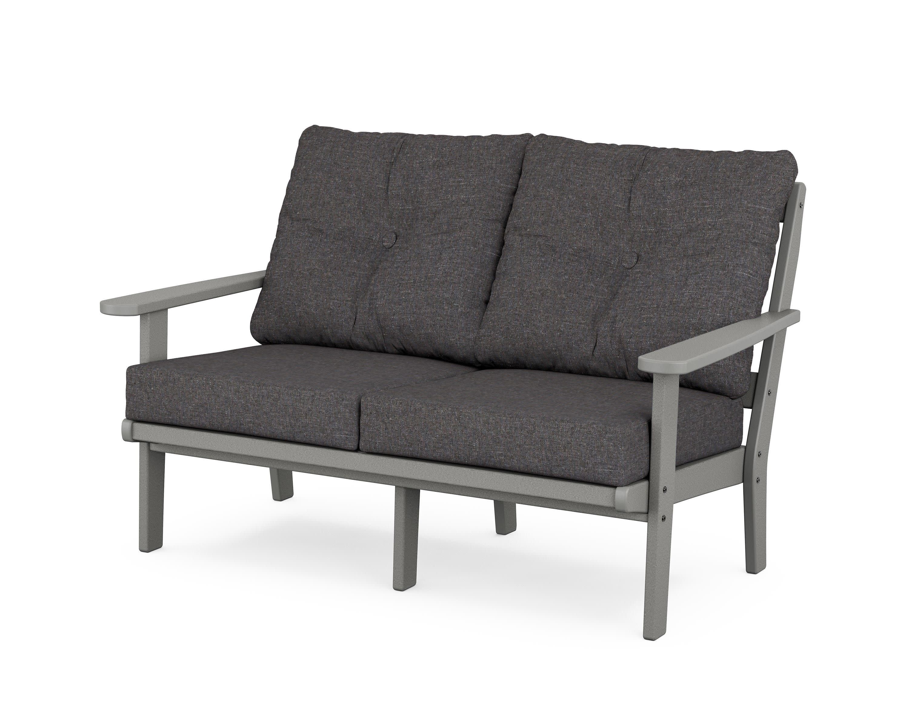 Cape Cod Deep Seating Loveseat in Stepping Stone / Ash Charcoal