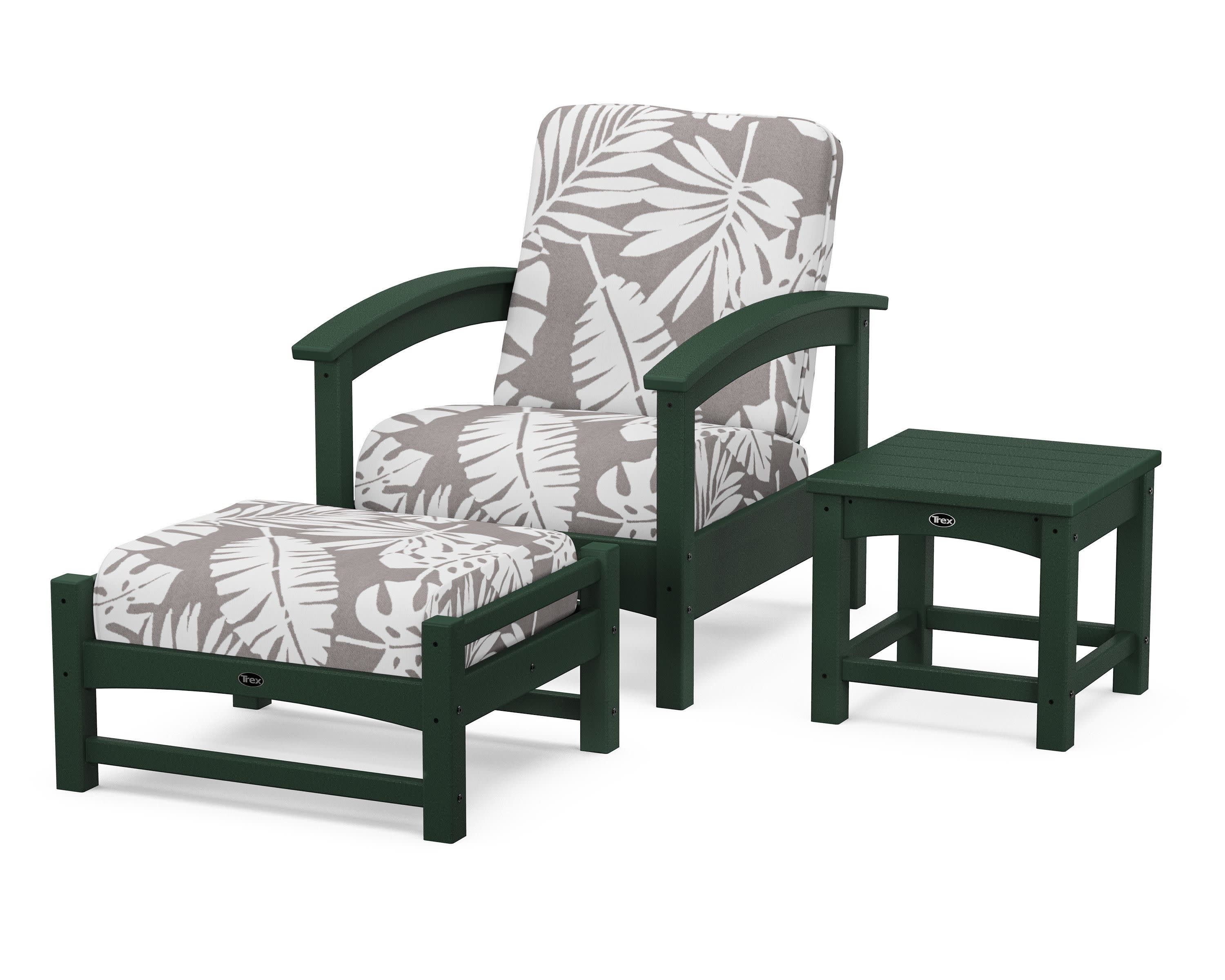 Rockport 3-Piece Deep Seating Set in Rainforest Canopy / Leaf Grey Mist