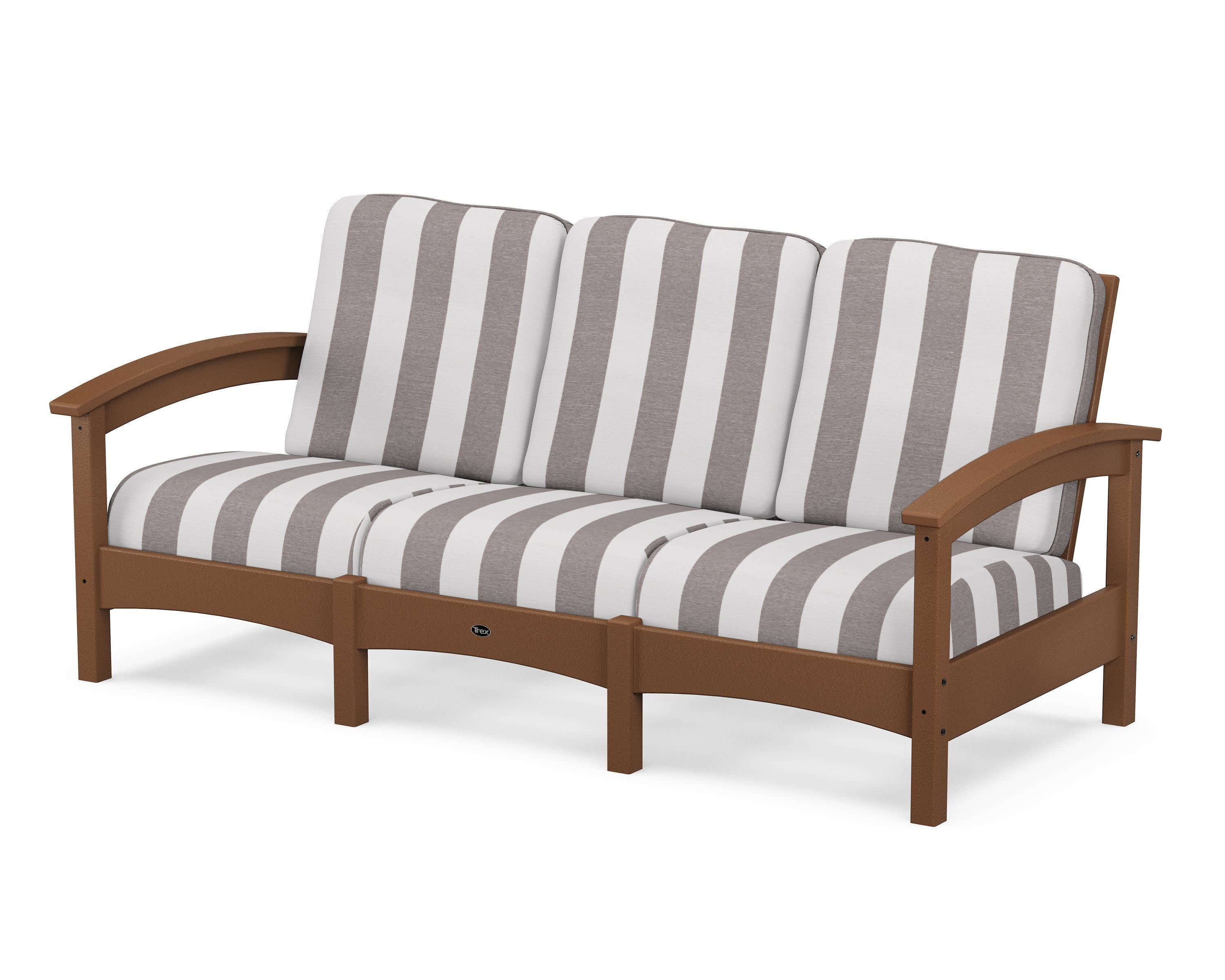 Rockport Club Sofa in Tree House / Cabana Stripe Grey Mist