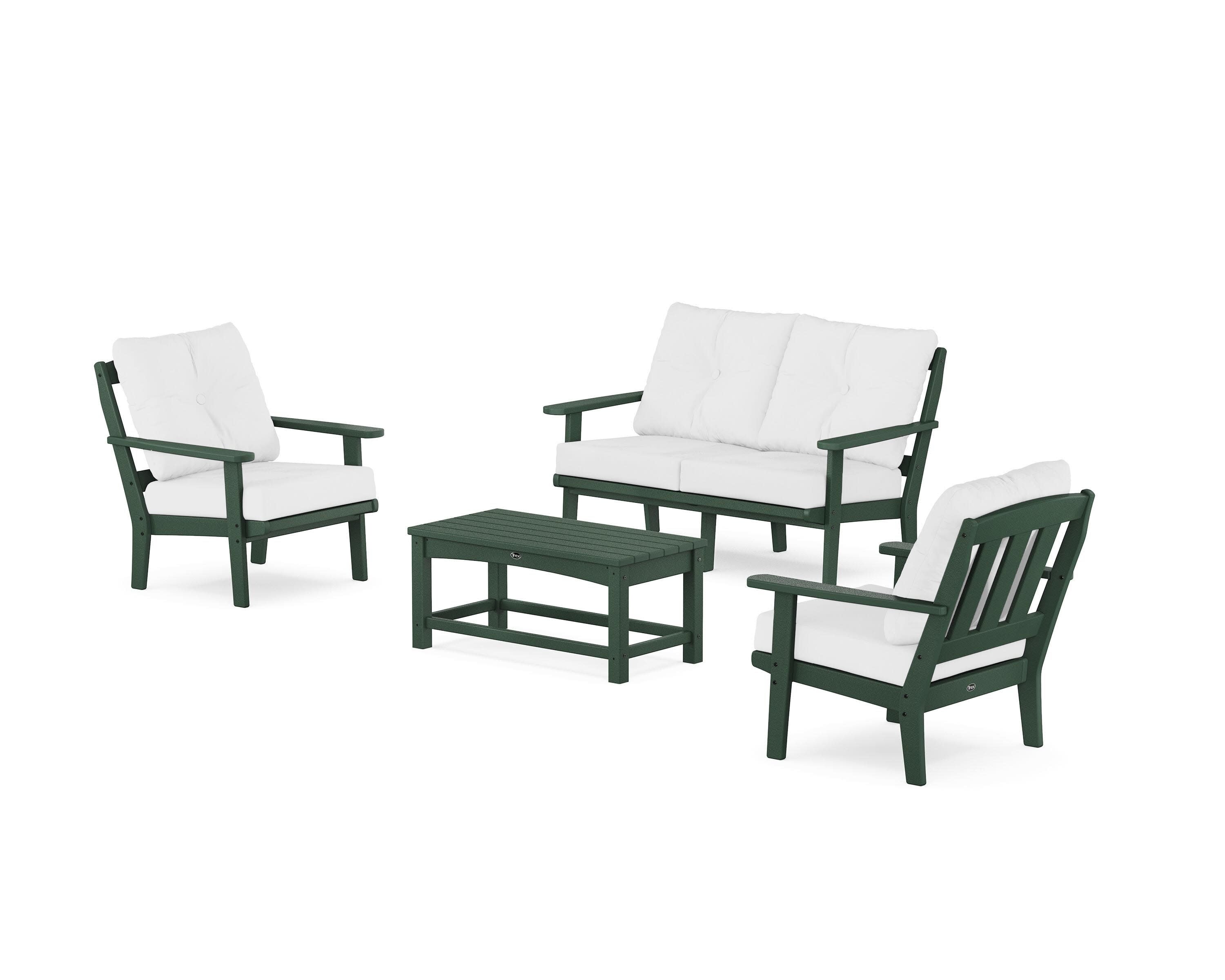 Cape Cod 4-Piece Deep Seating Set with Loveseat in Rainforest Canopy / Natural