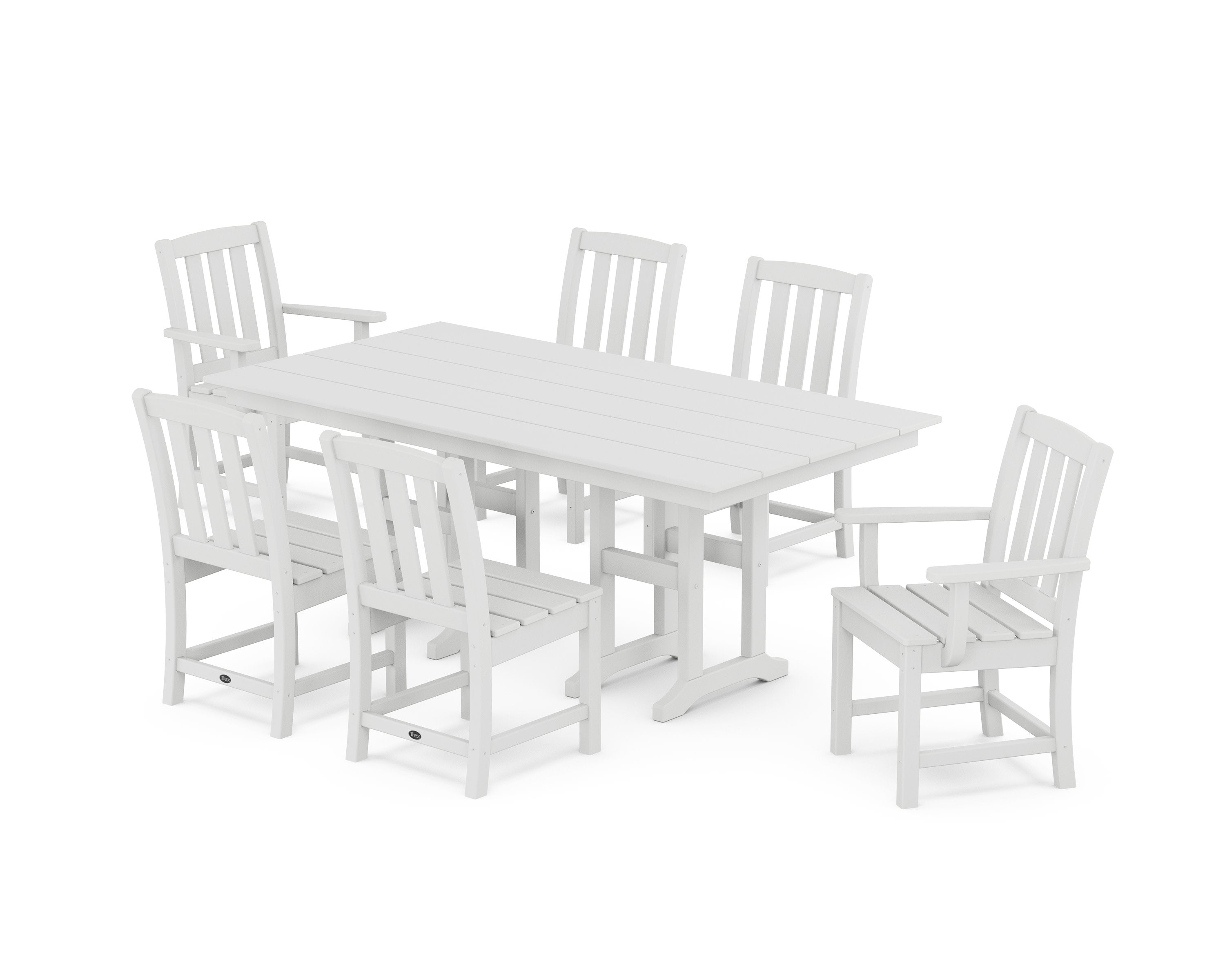 Cape Cod 7-Piece Farmhouse Dining Set in Classic White