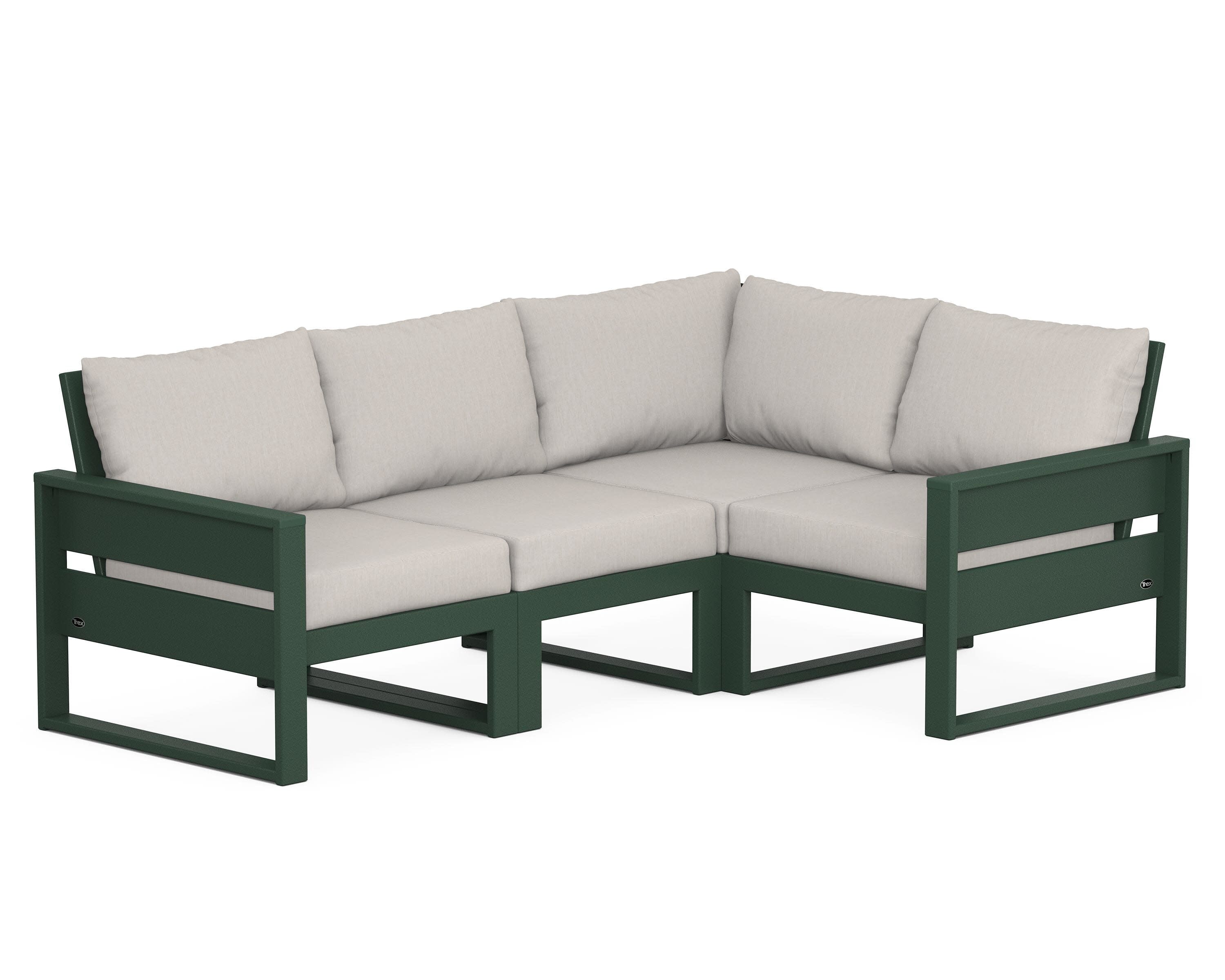 Eastport 4- Piece Sectional in Rainforest Canopy / Cast Ash