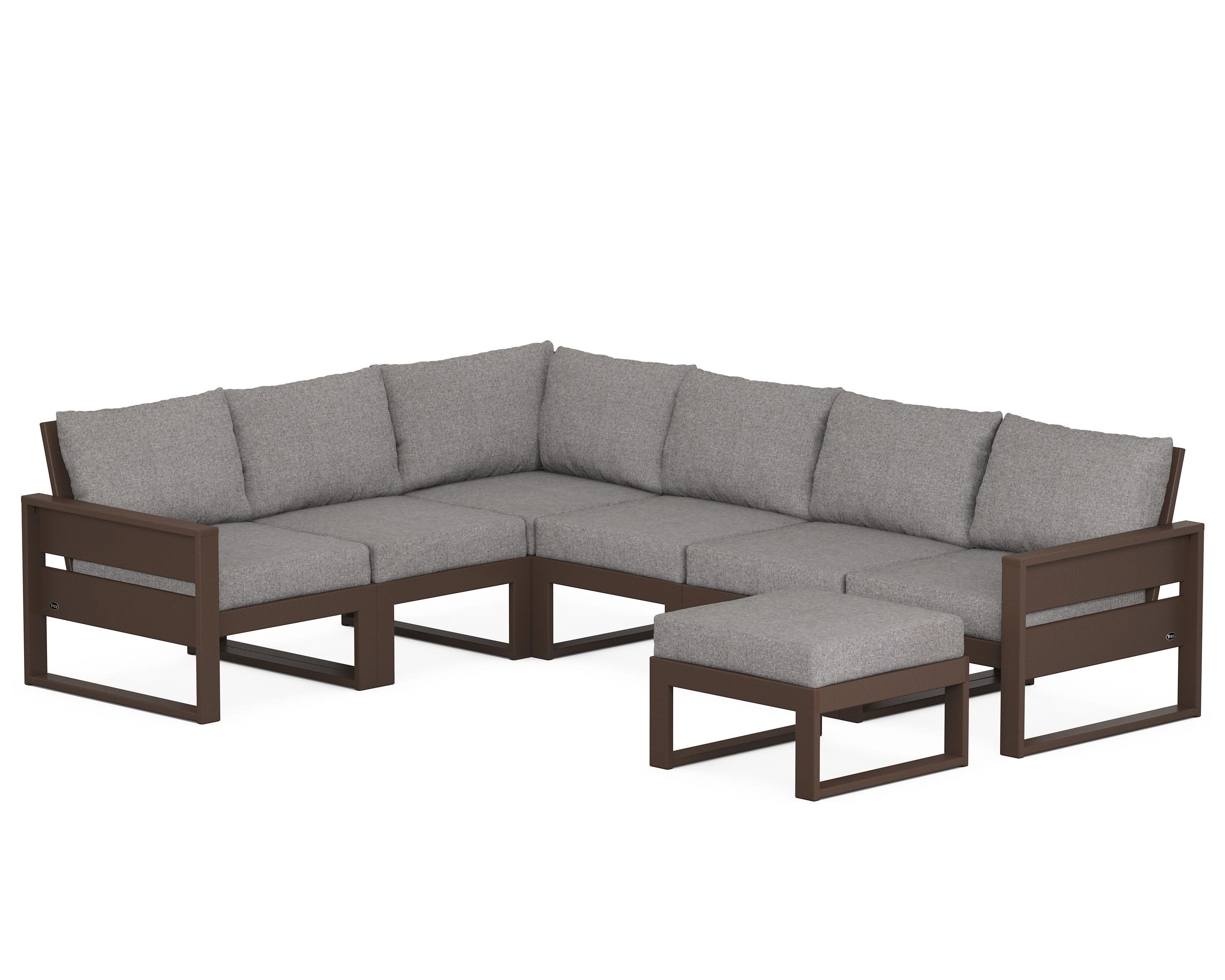 Eastport 6-Piece Sectional with Ottoman in Vintage Lantern / Grey Mist