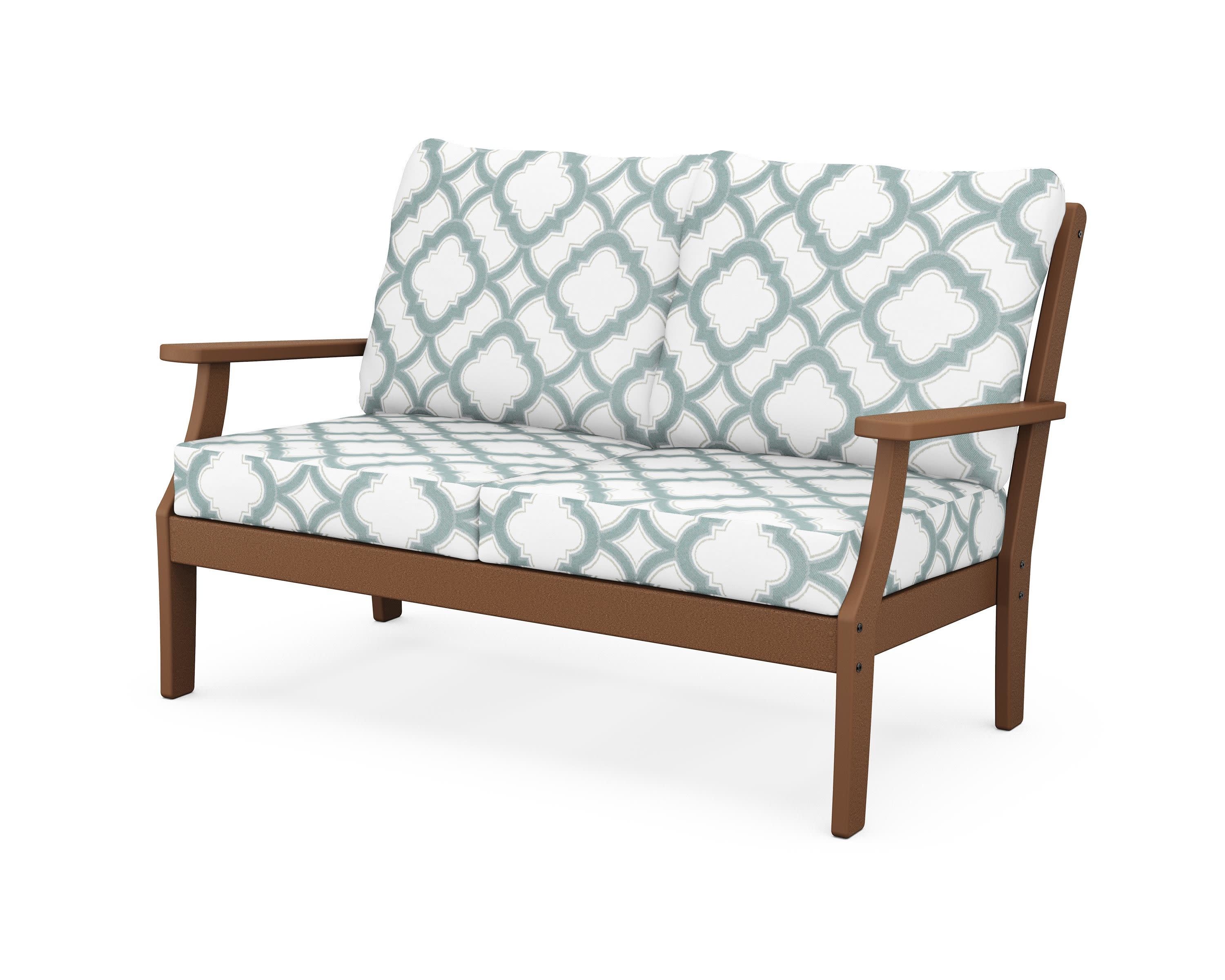 Yacht Club Deep Seating Loveseat in Tree House / Trellis Glacier Spa