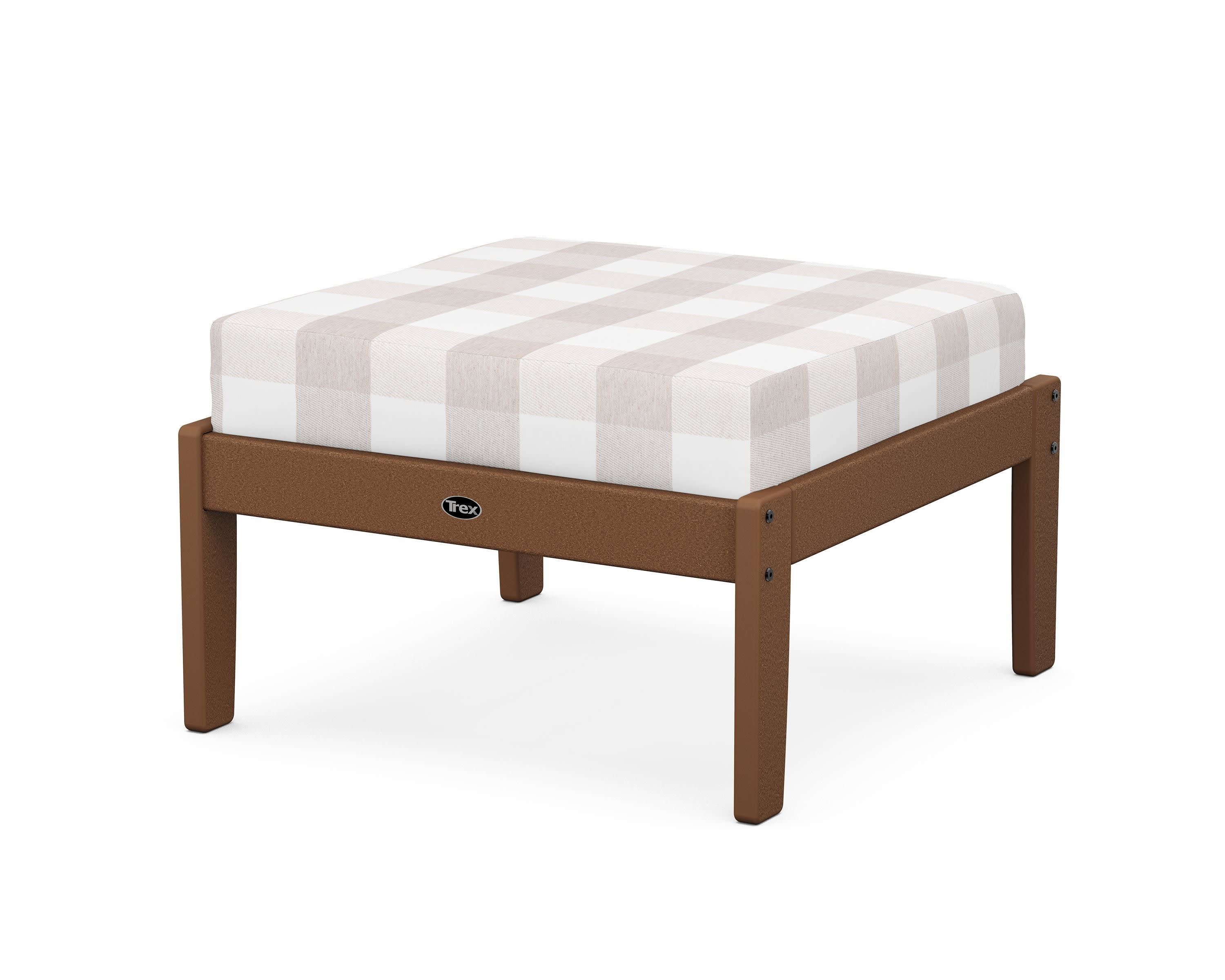 Yacht Club Deep Seating Ottoman in Tree House / Buffalo Plaid Dune Burlap