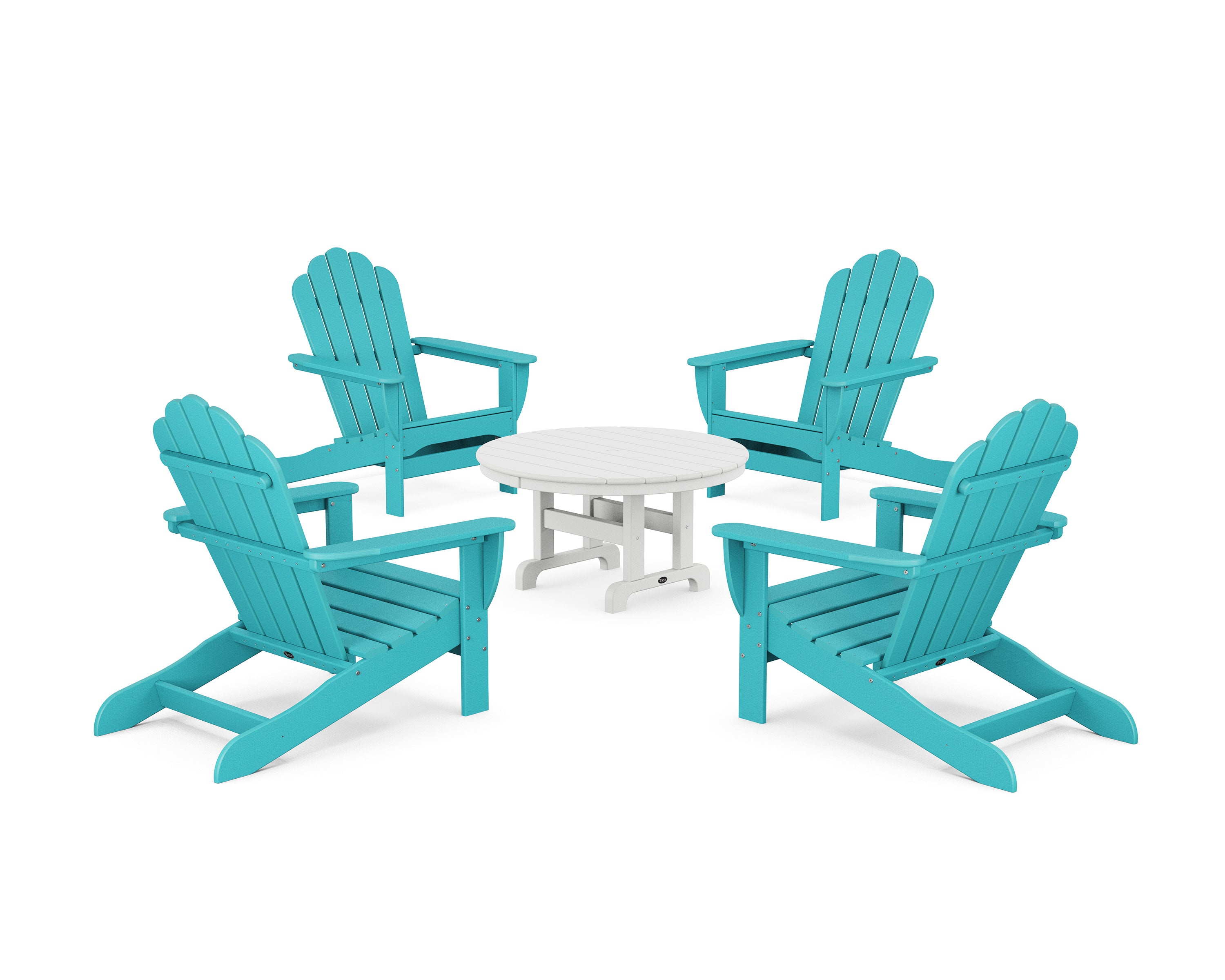 5-Piece Monterey Bay Oversized Adirondack Chair Conversation Group in Aruba