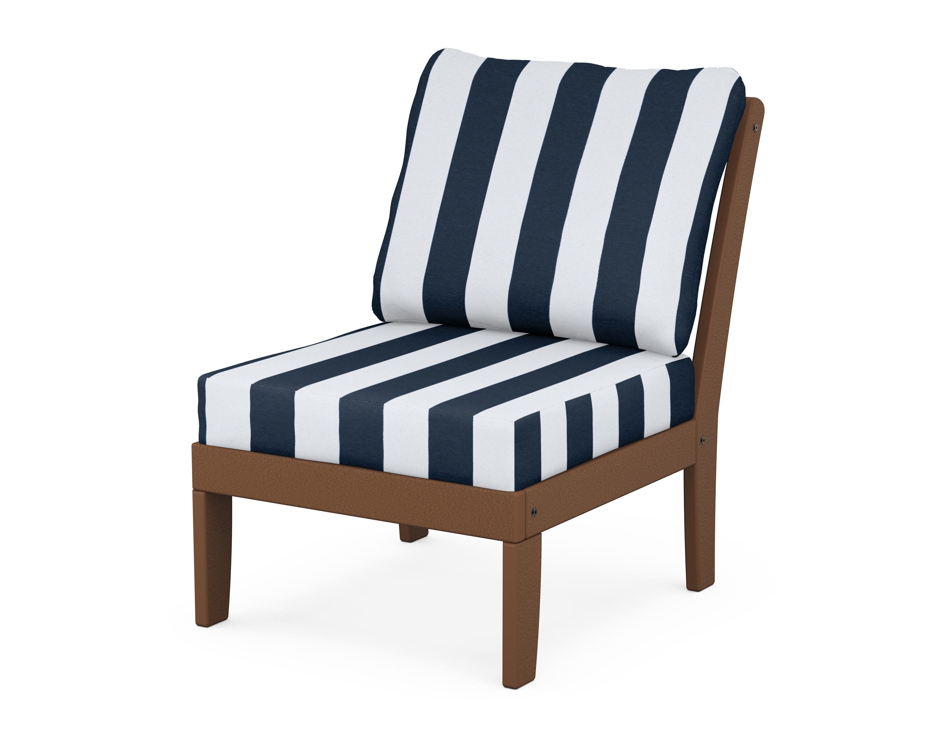 Yacht Club Modular Armless Chair in Tree House / Cabana Stripe Marine Indigo