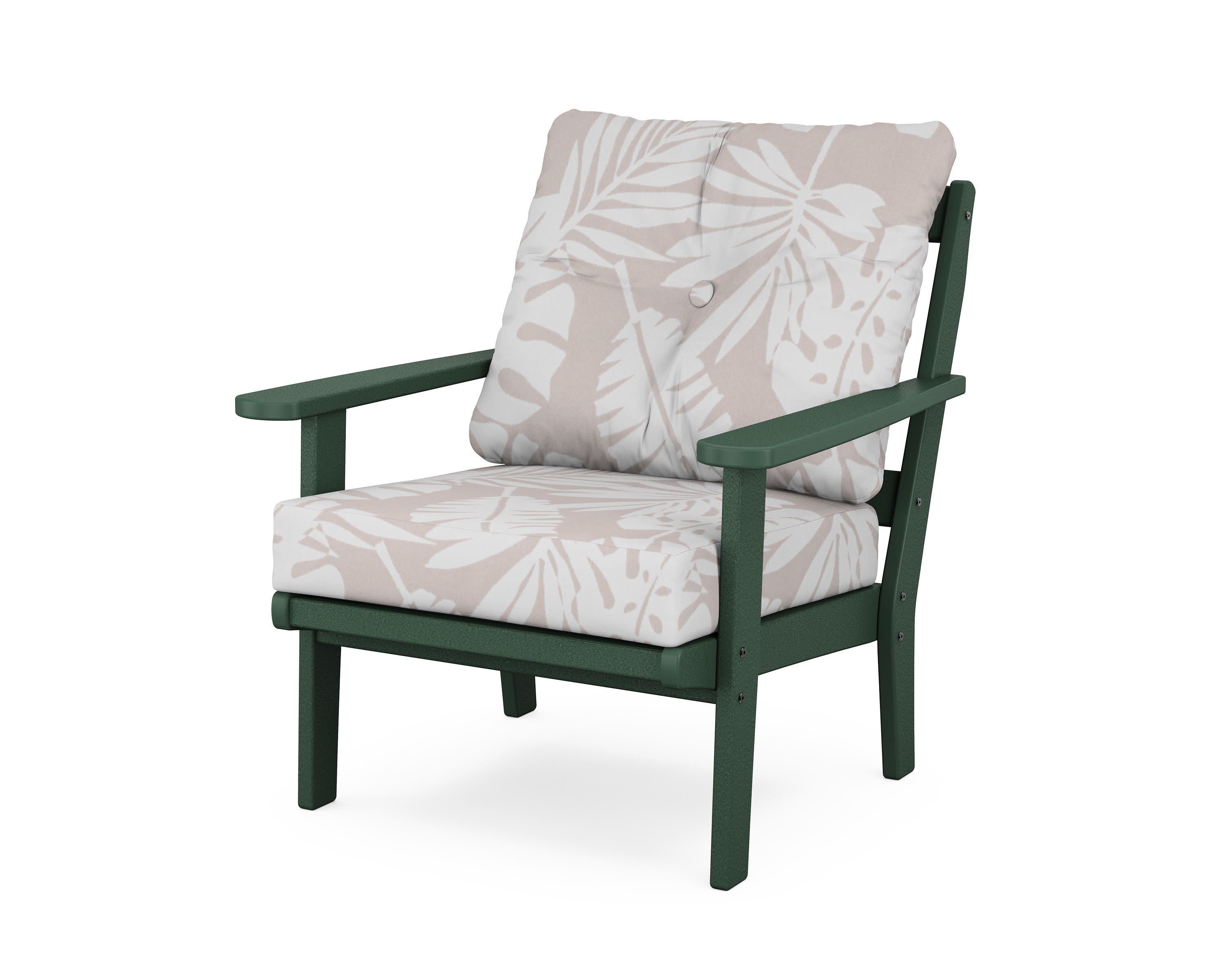 Cape Cod Deep Seating Chair in Rainforest Canopy / Leaf Dune Burlap
