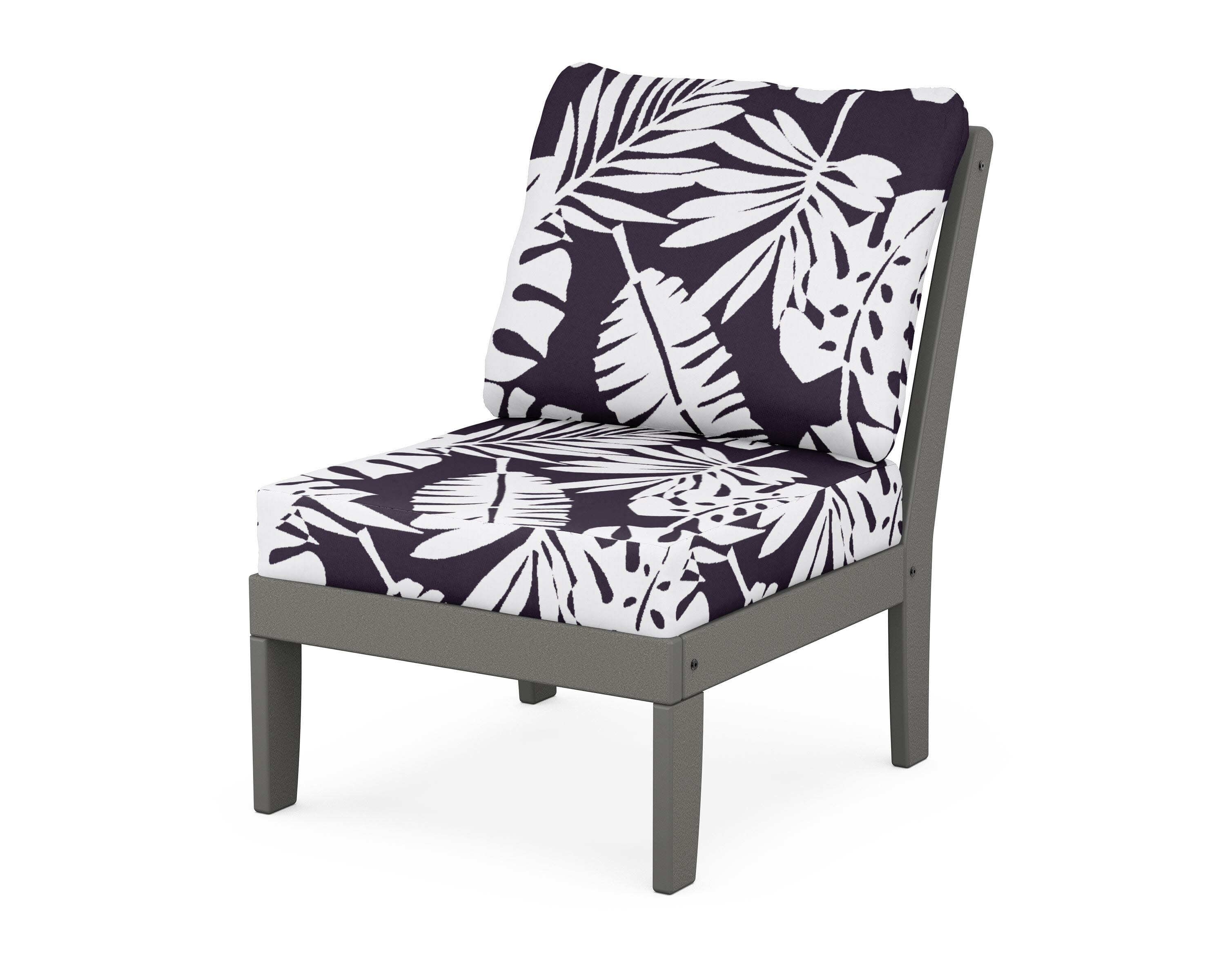 Yacht Club Modular Armless Chair in Stepping Stone / Leaf Navy