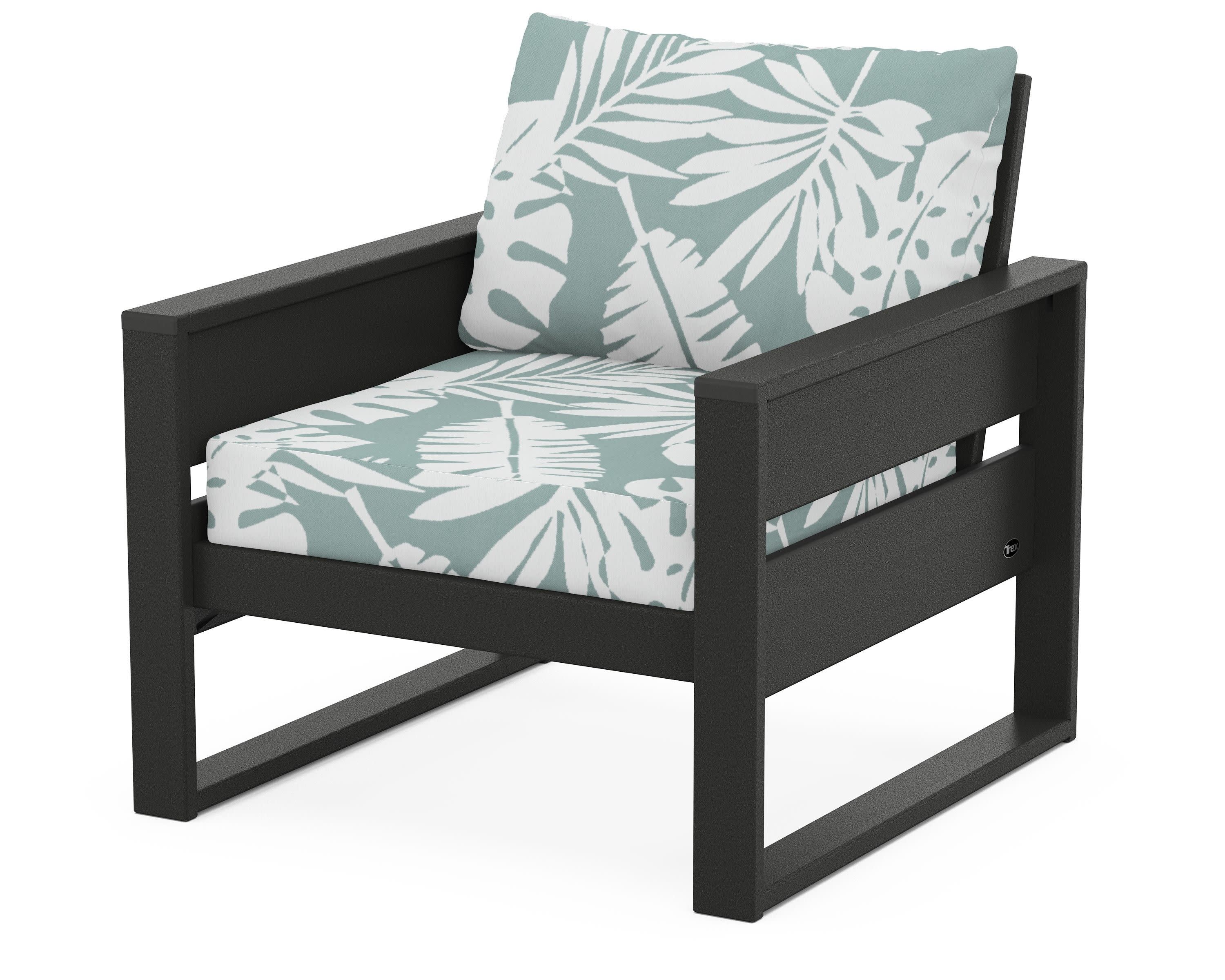 Eastport Club Chair in Charcoal Black / Leaf Glacier Spa