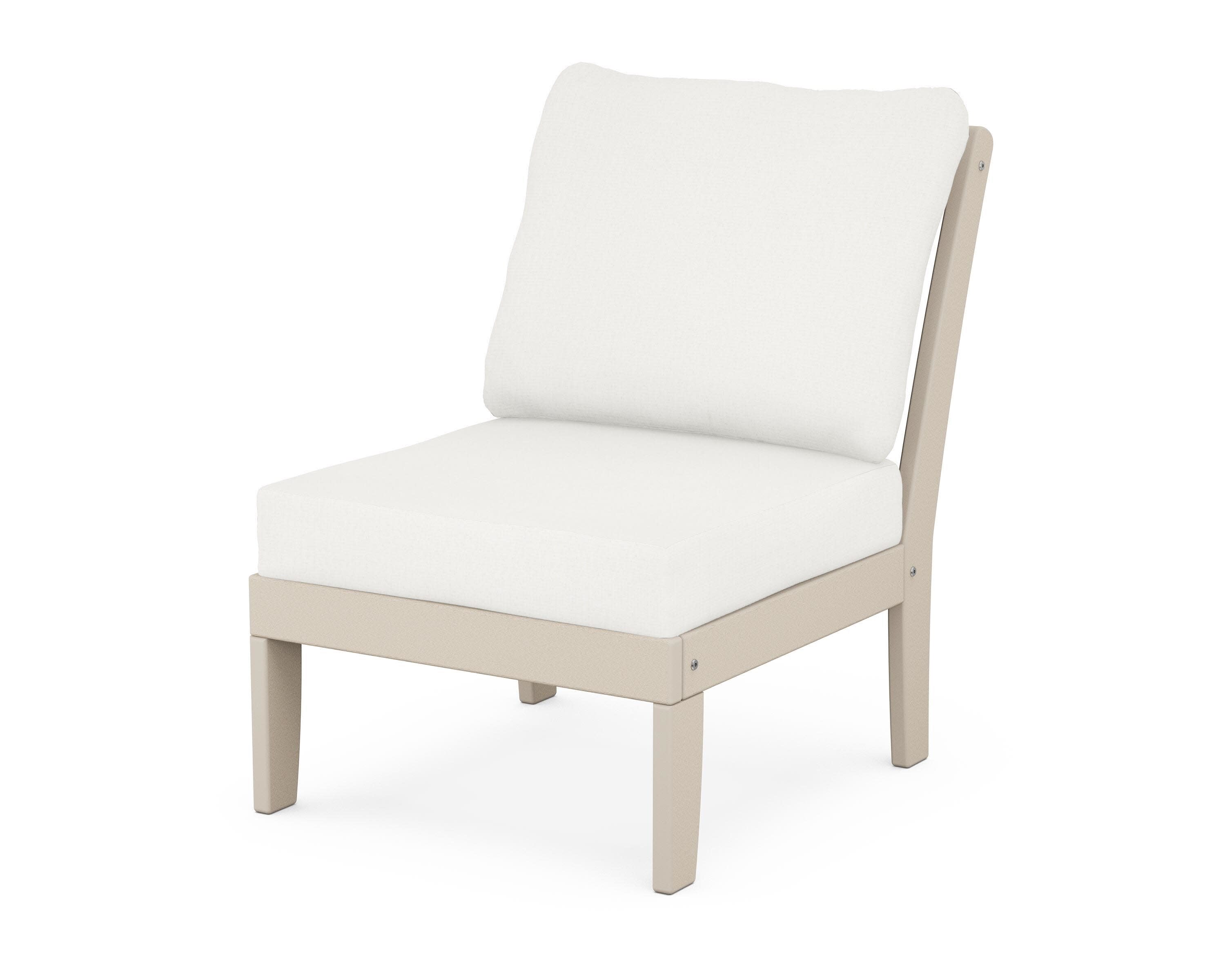 Yacht Club Modular Armless Chair in Sand Castle / Natural Linen