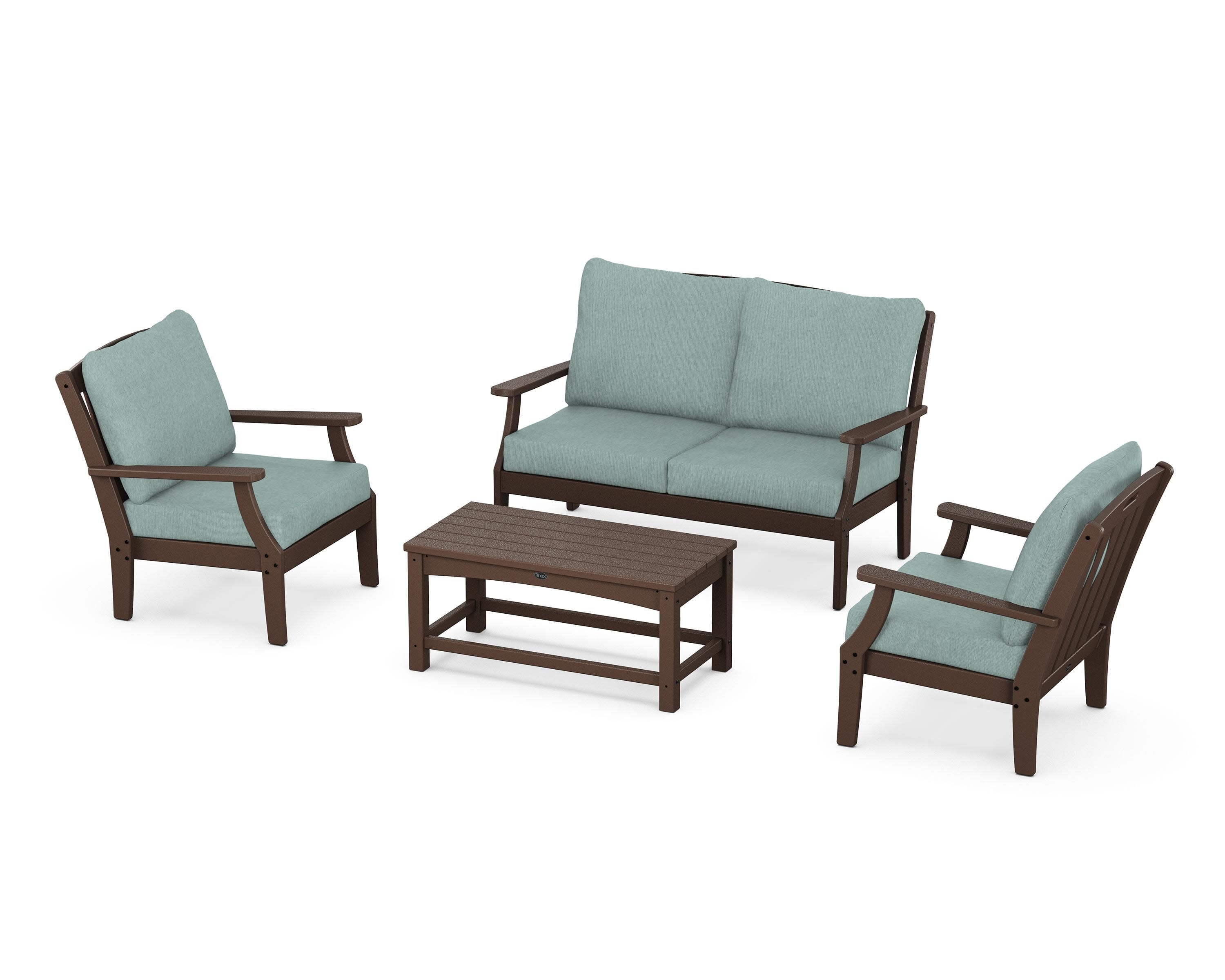 Yacht Club 4-Piece Deep Seating Chair Set in Vintage Lantern / Glacier Spa