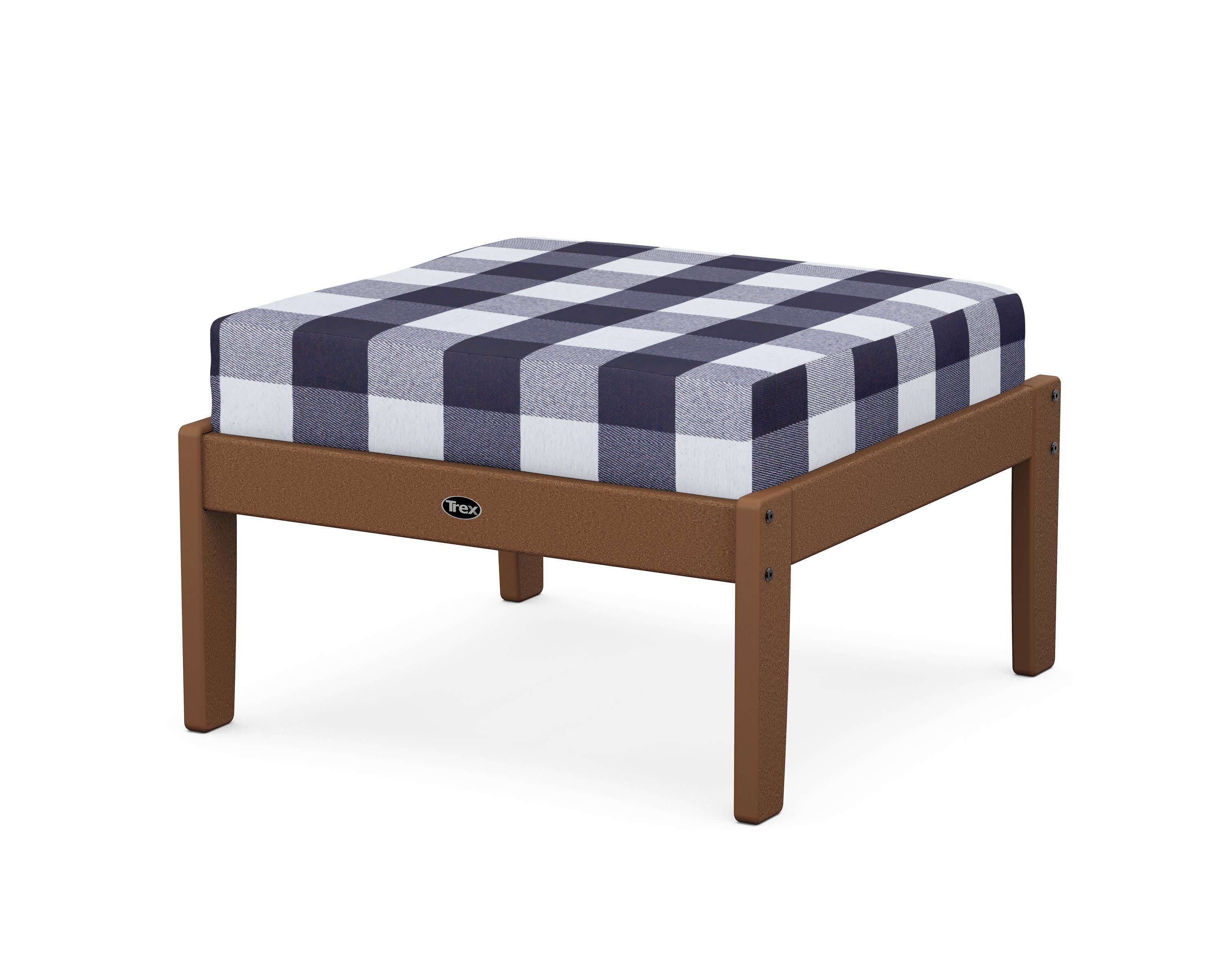 Yacht Club Deep Seating Ottoman in Tree House / Buffalo Plaid Navy