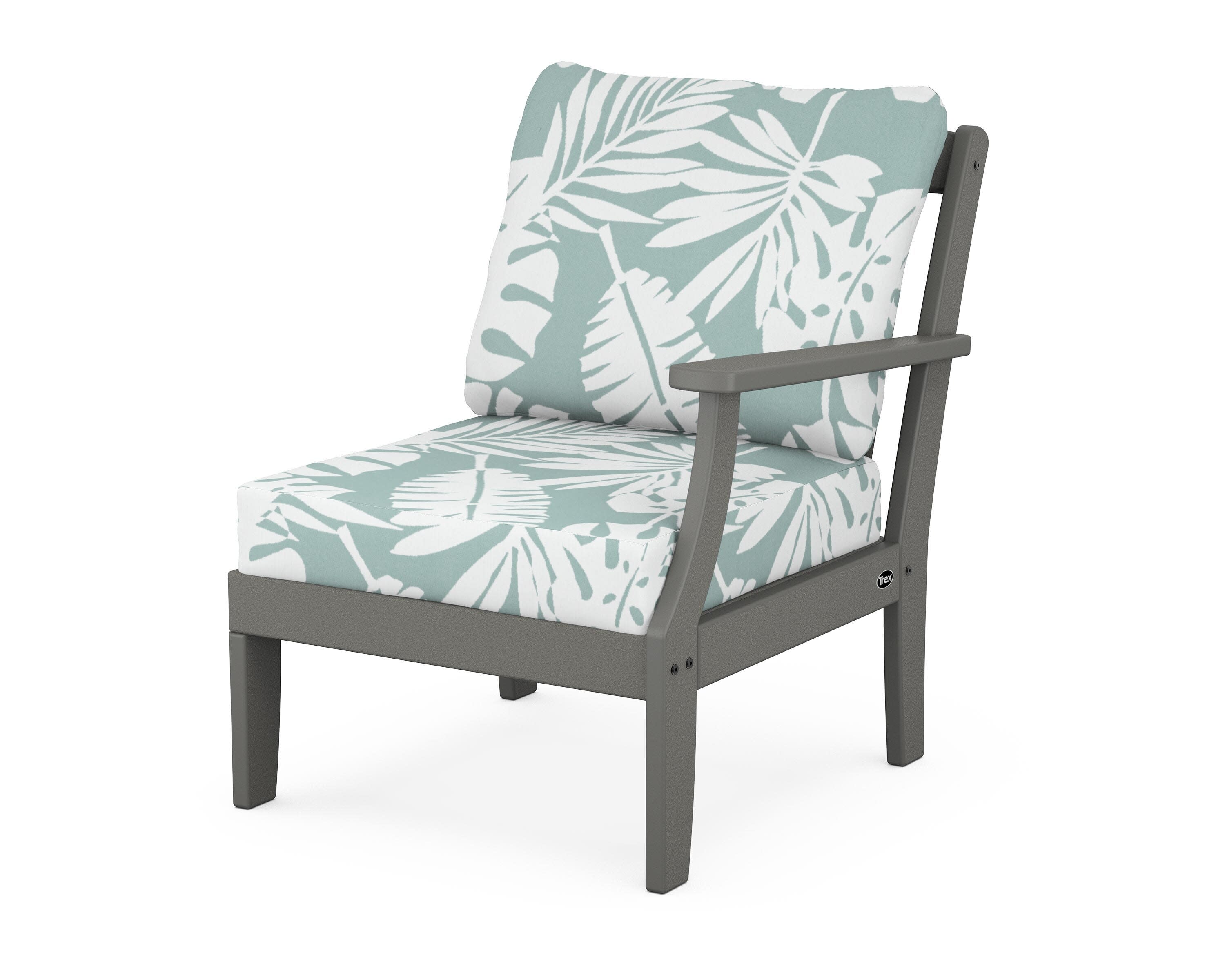 Yacht Club Modular Right Arm Chair in Stepping Stone / Leaf Glacier Spa