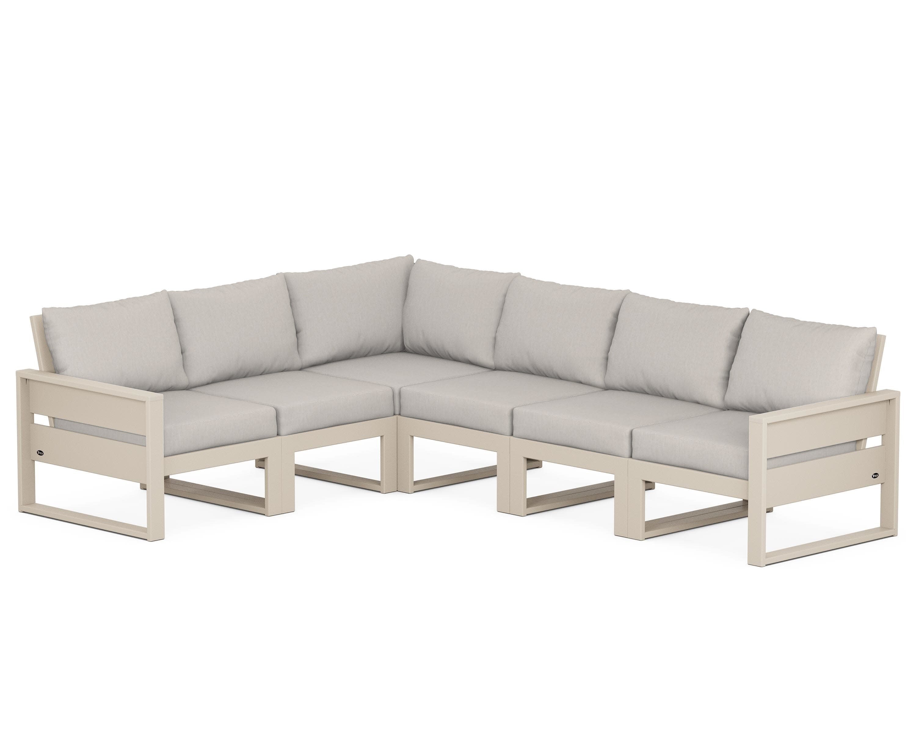 Eastport 6-Piece Sectional in Sand Castle / Cast Ash