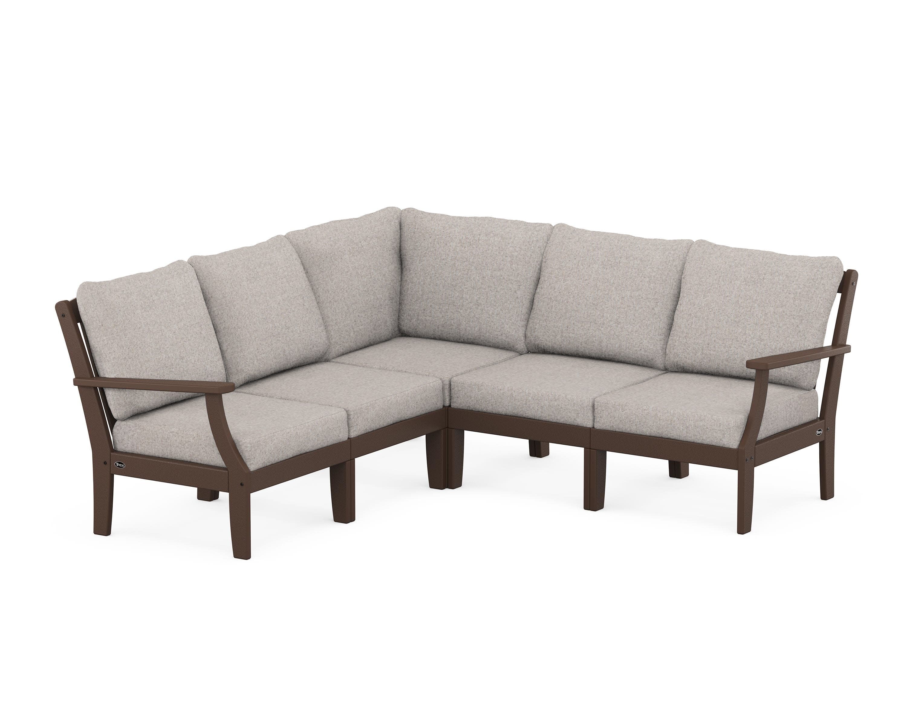 Yacht Club Modular 5-Piece Deep Seating Set in Vintage Lantern / Weathered Tweed