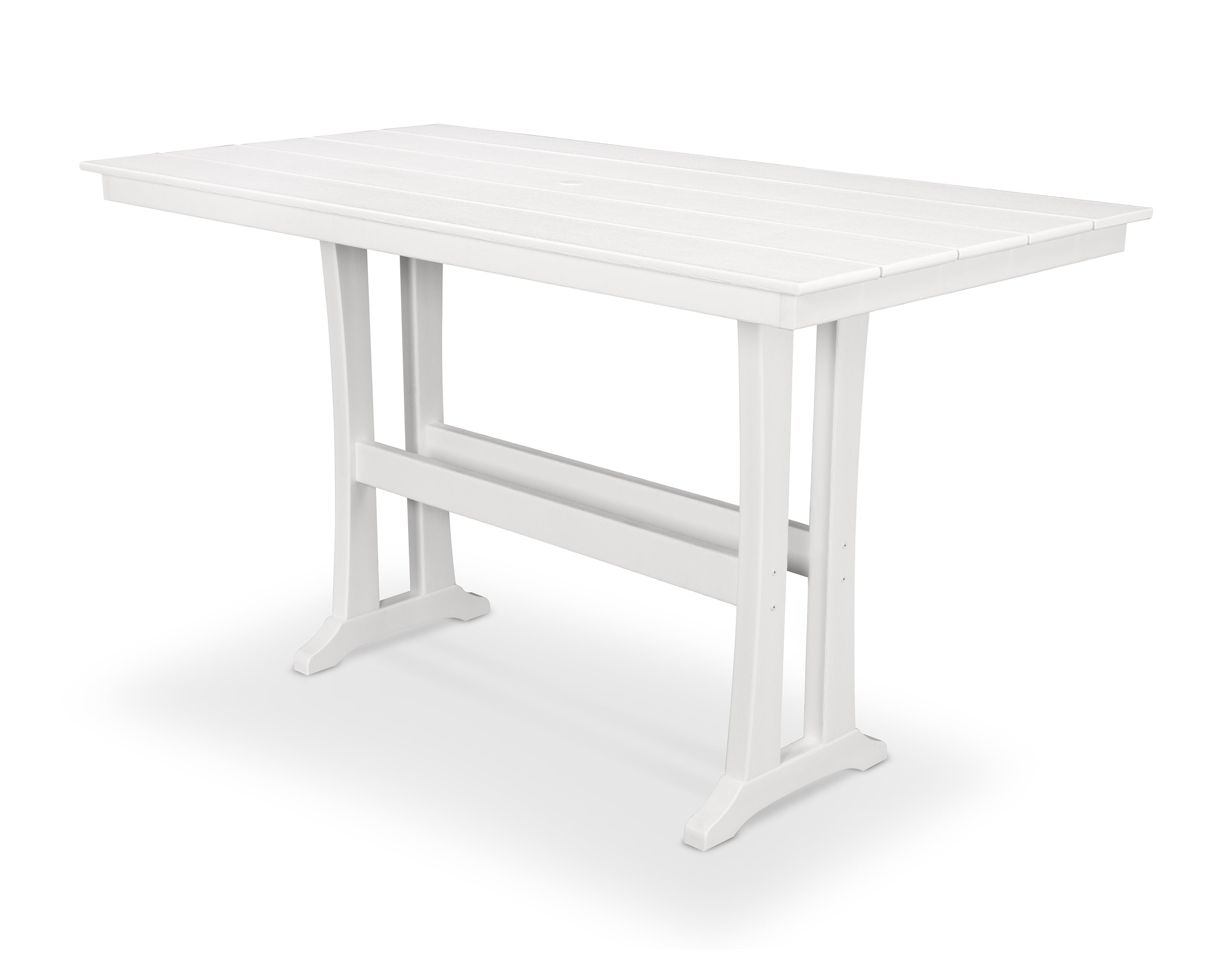 Farmhouse Trestle 37" x 72" Bar Table in Classic White