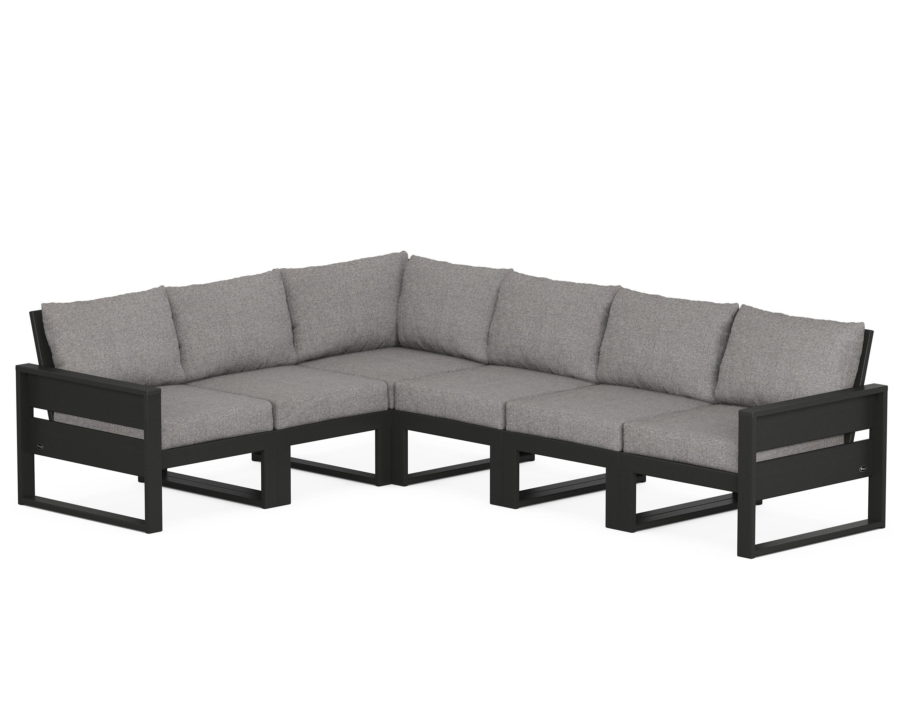 Eastport 6-Piece Sectional in Charcoal Black / Grey Mist