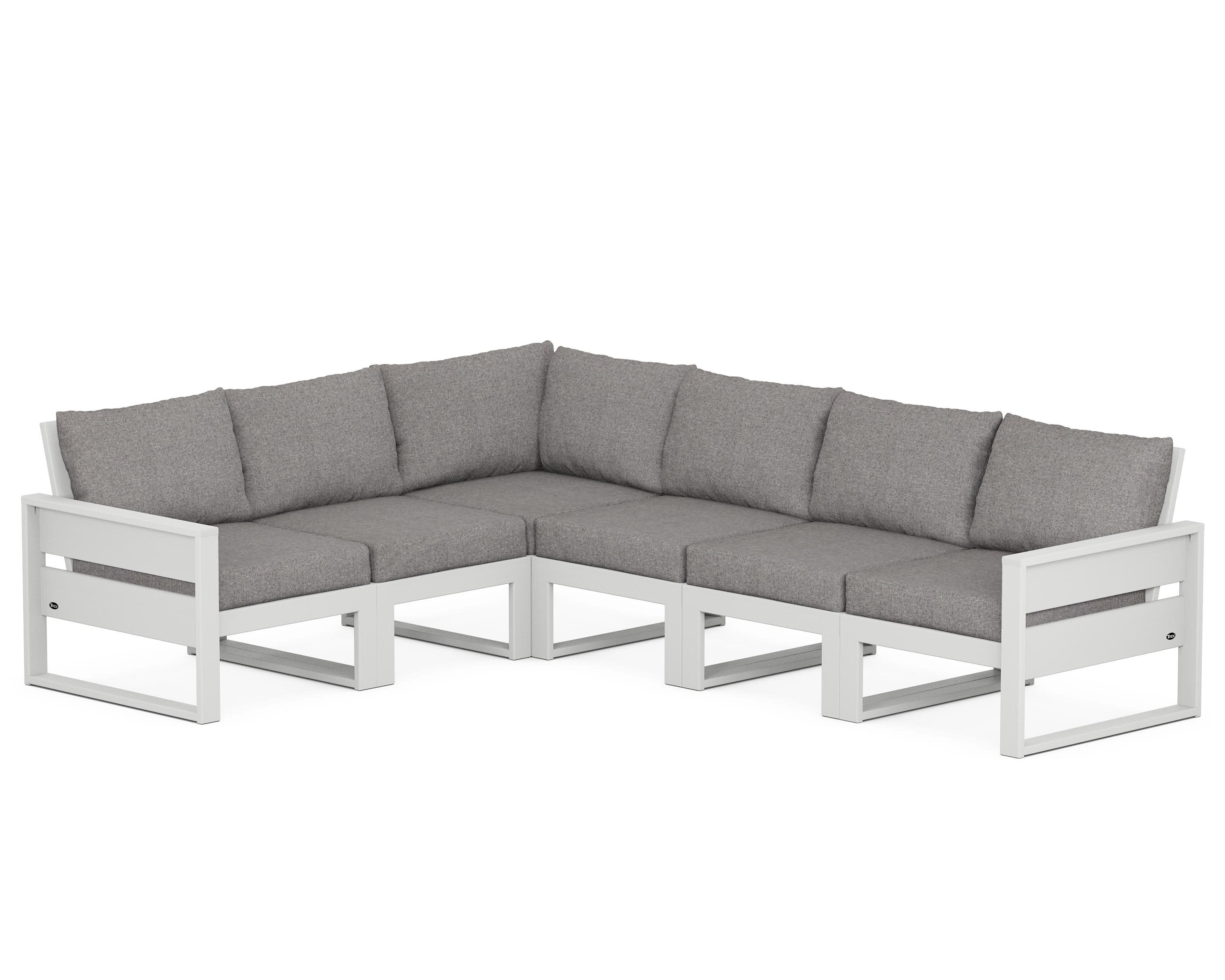 Eastport 6-Piece Sectional in Classic White / Grey Mist