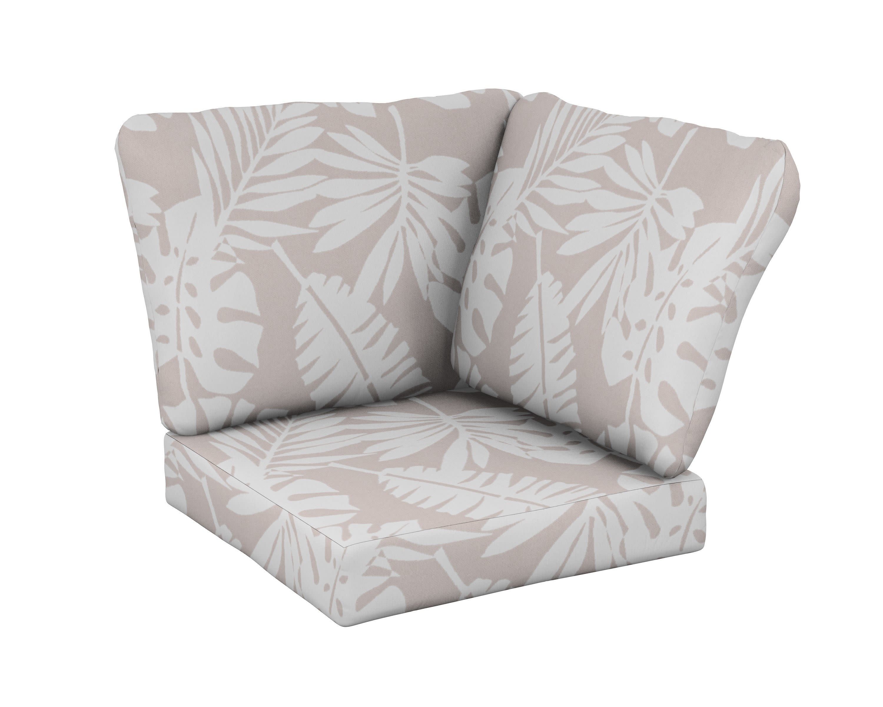 Baffle Modular Corner Cushion in Leaf Dune Burlap