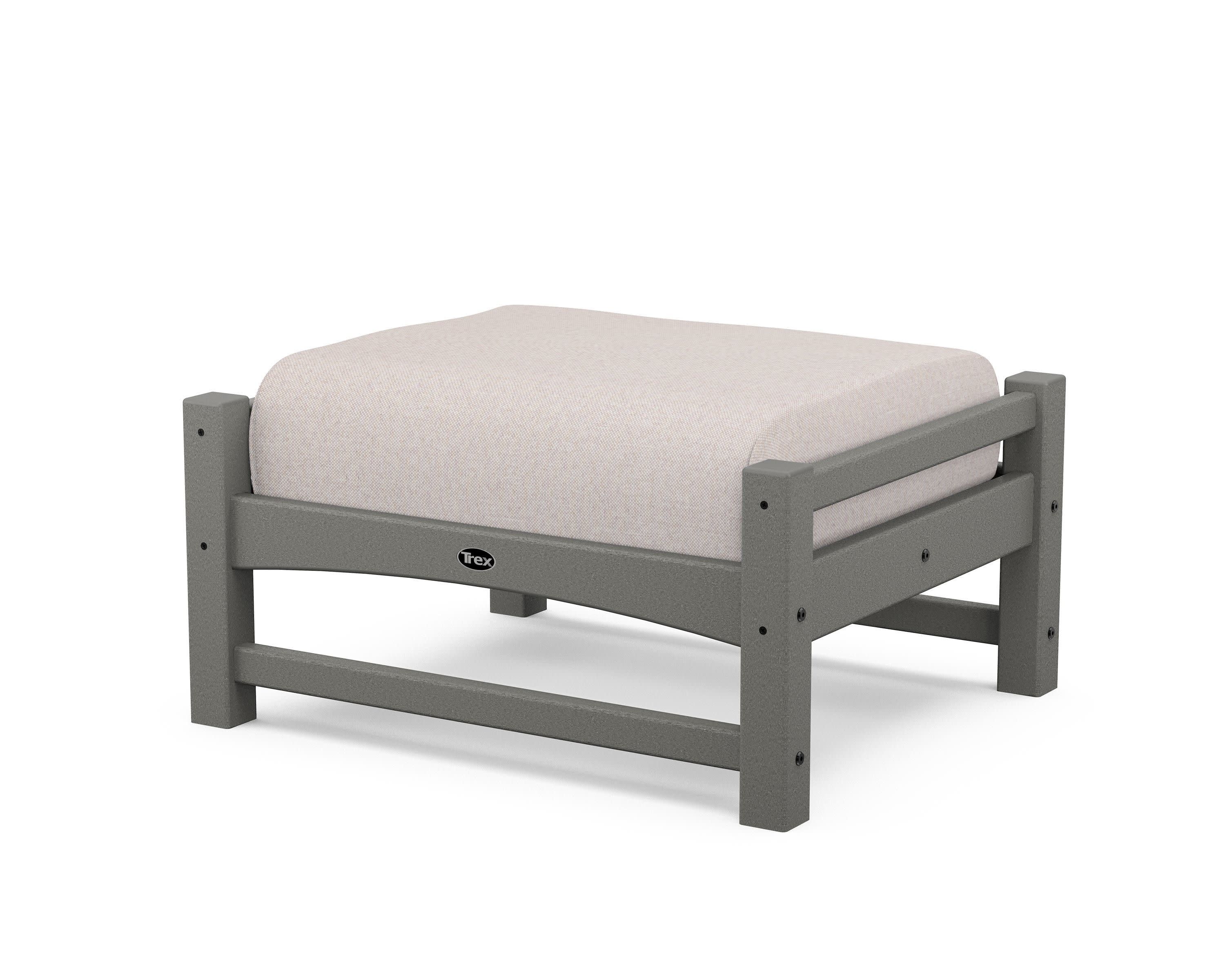 Rockport Club Ottoman in Stepping Stone / Dune Burlap