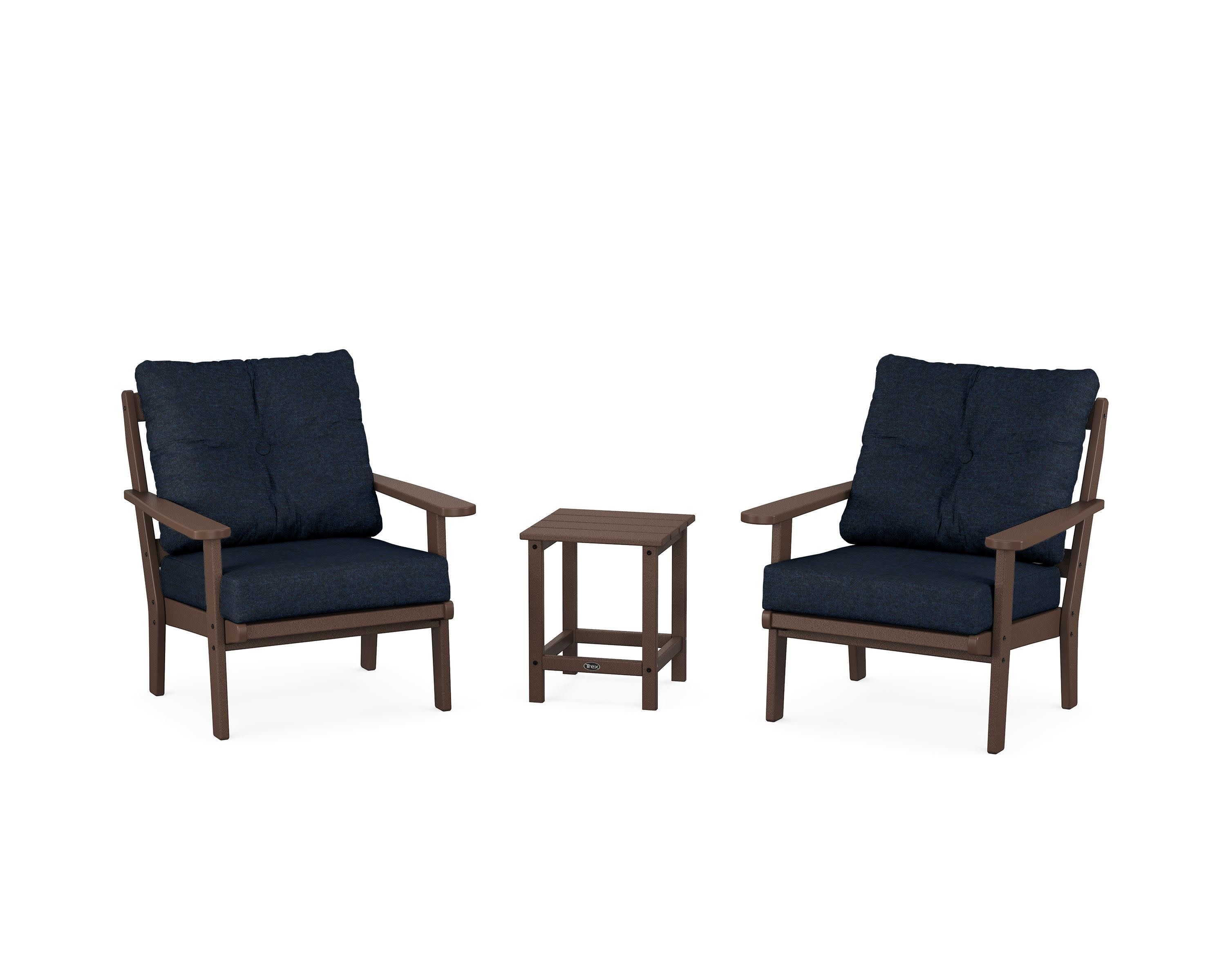 Cape Cod 3-Piece Deep Seating Set in Vintage Lantern / Marine Indigo