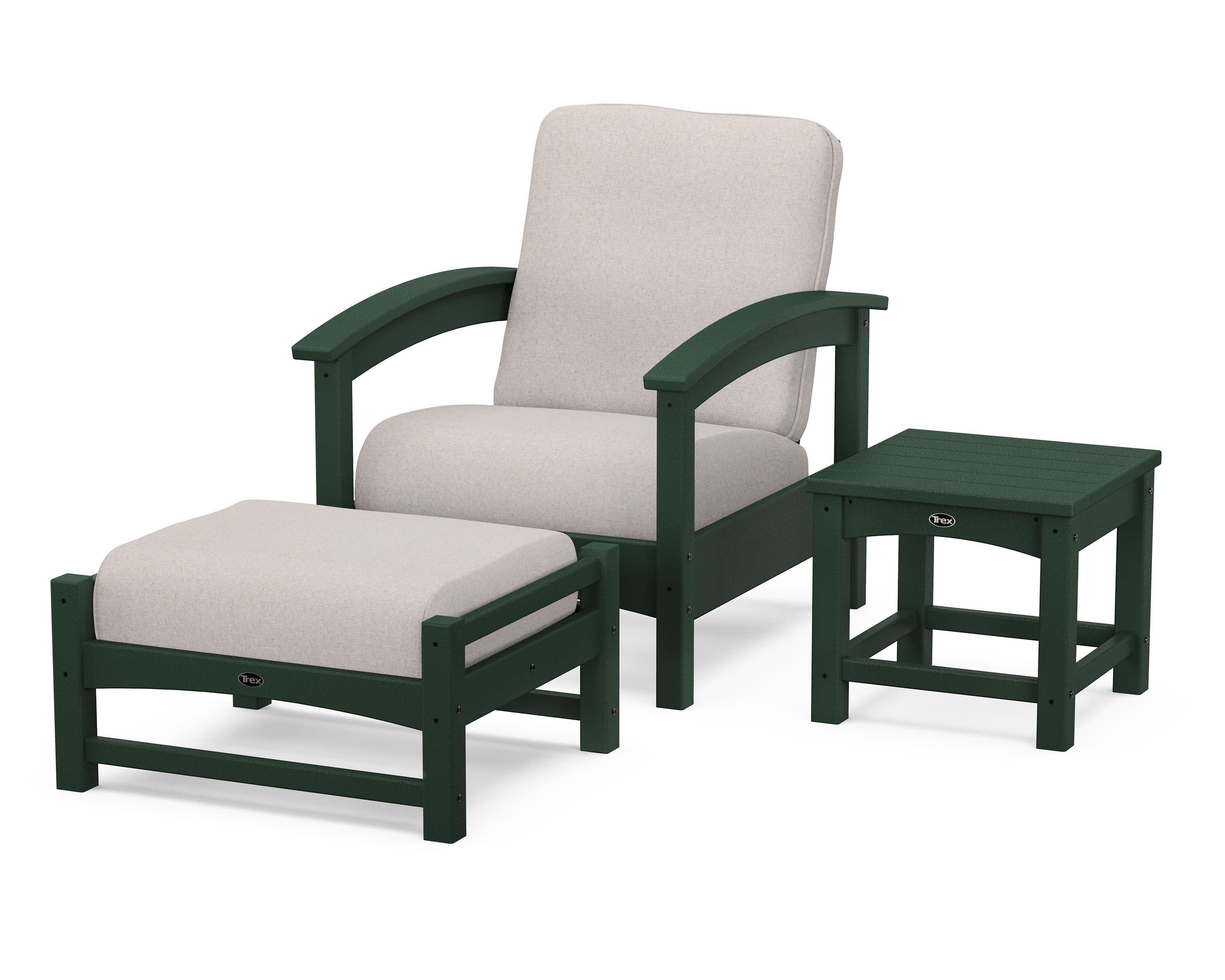 Rockport 3-Piece Deep Seating Set in Rainforest Canopy / Dune Burlap